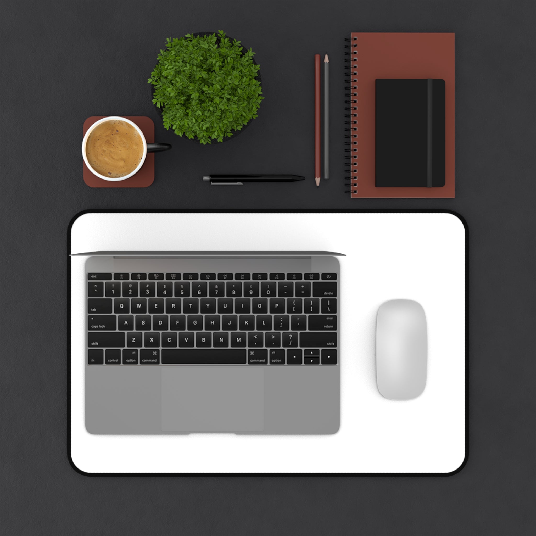 Cool Fox Desk Mat — Cartoon Fox in Denim Jacket Mouse Pad