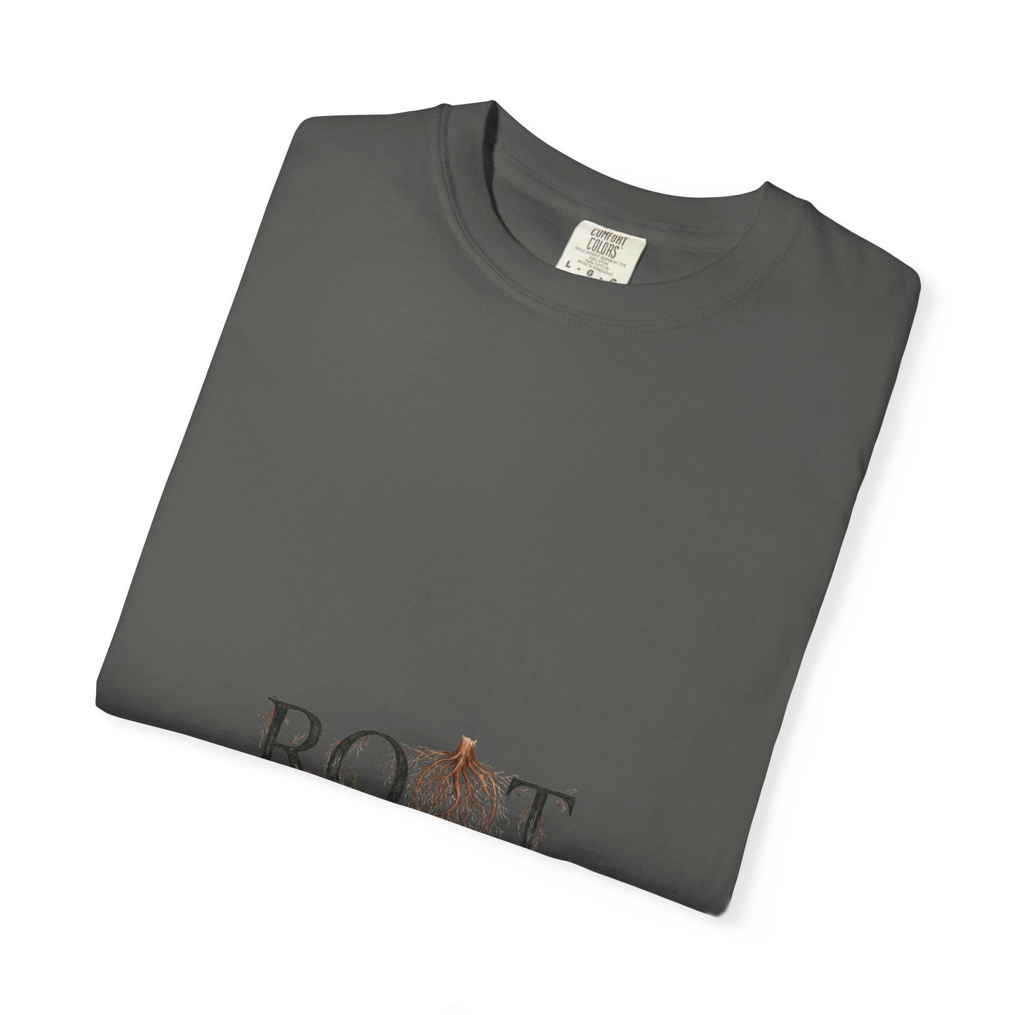 Root Floral Graphic T-Shirt — 'ROOT' Botanical Typography Tee