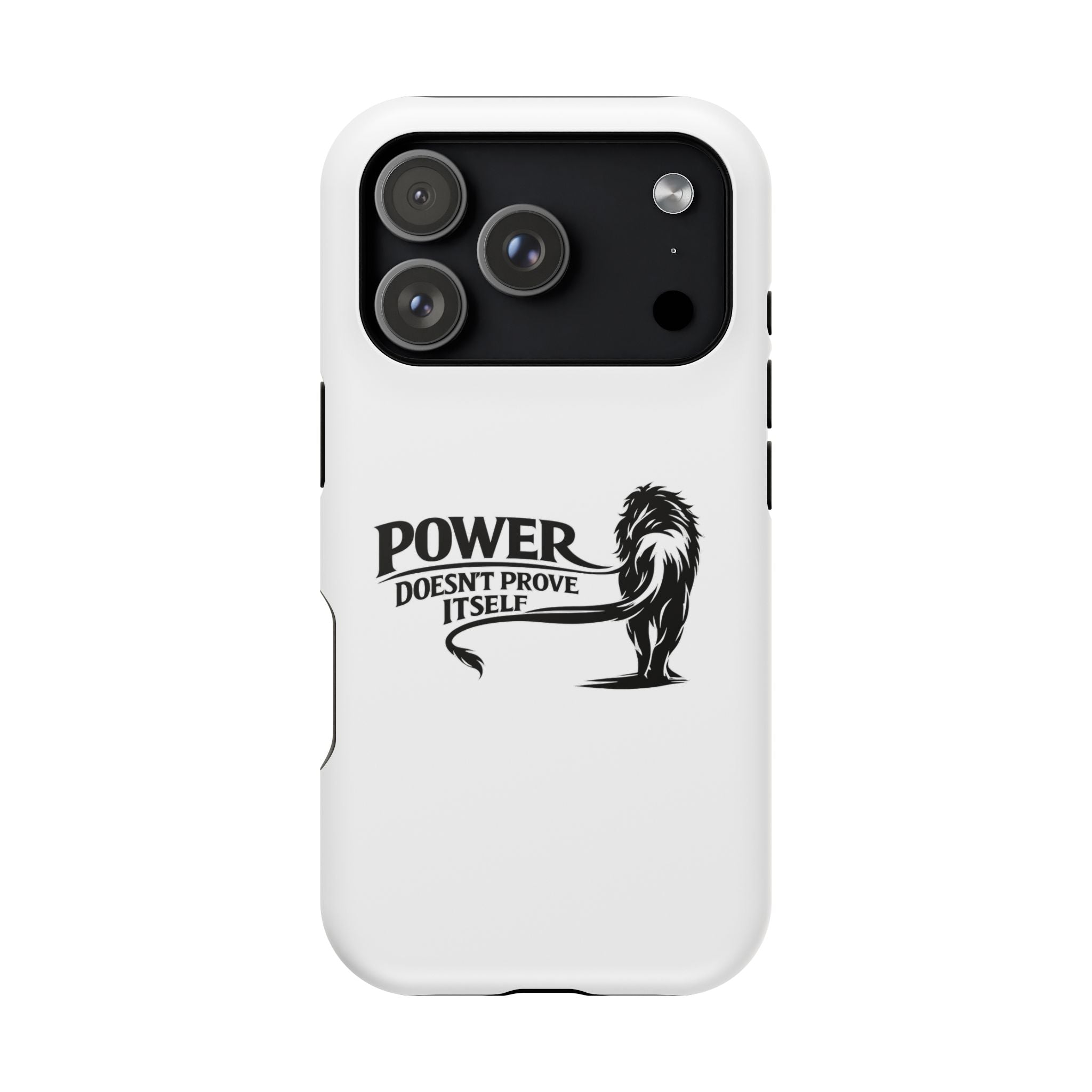 Magnetic Impact-Resistant Phone Case — "Power Doesn't Prove Itself" Lion Design