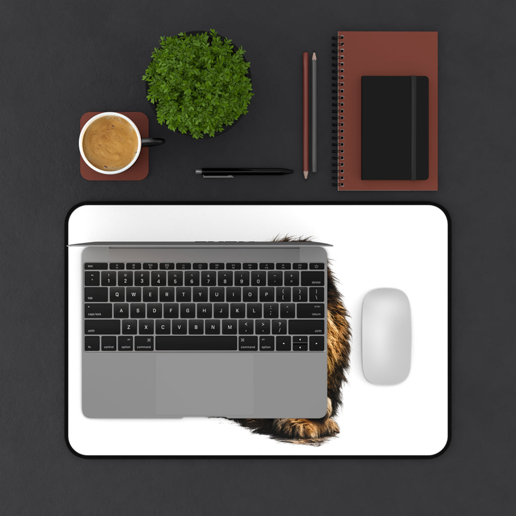 Desk Mat — "Even Lions Rest" Lion Graphic Gaming/Office Mouse Pad