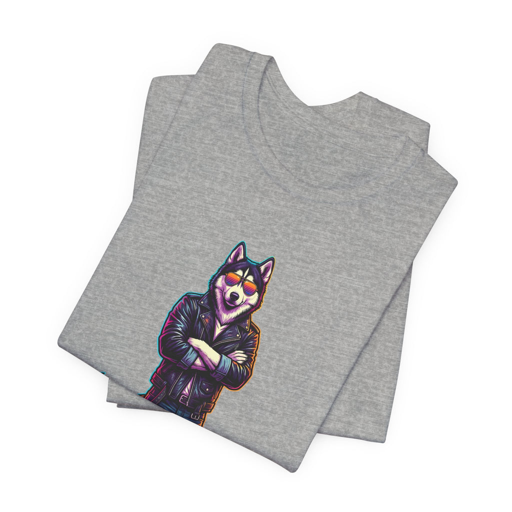 Cool Husky Graphic Tee — Standing Husky in Jacket T-Shirt