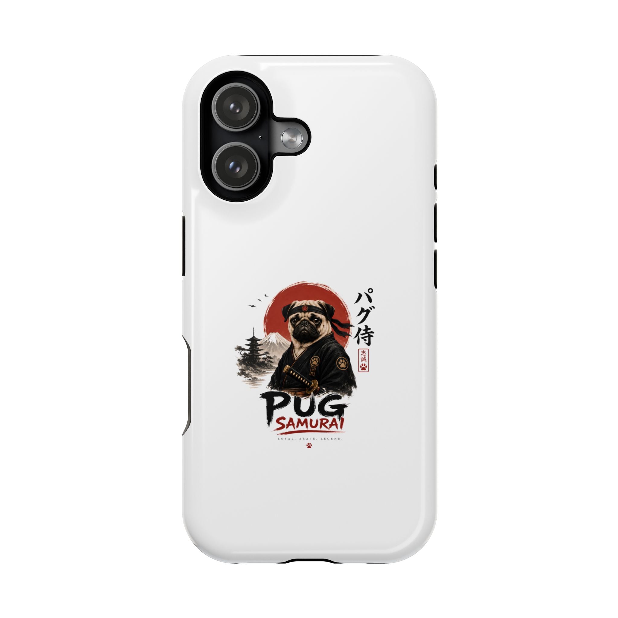 Pug Samurai Phone Case — Magnetic Impact-Resistant Protective Cover