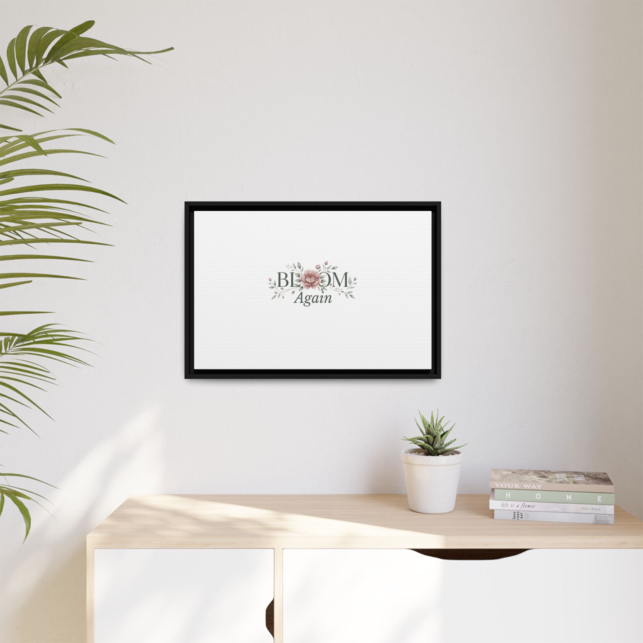 Bless Me Again Floral Matte Canvas Print, Framed Wall Art