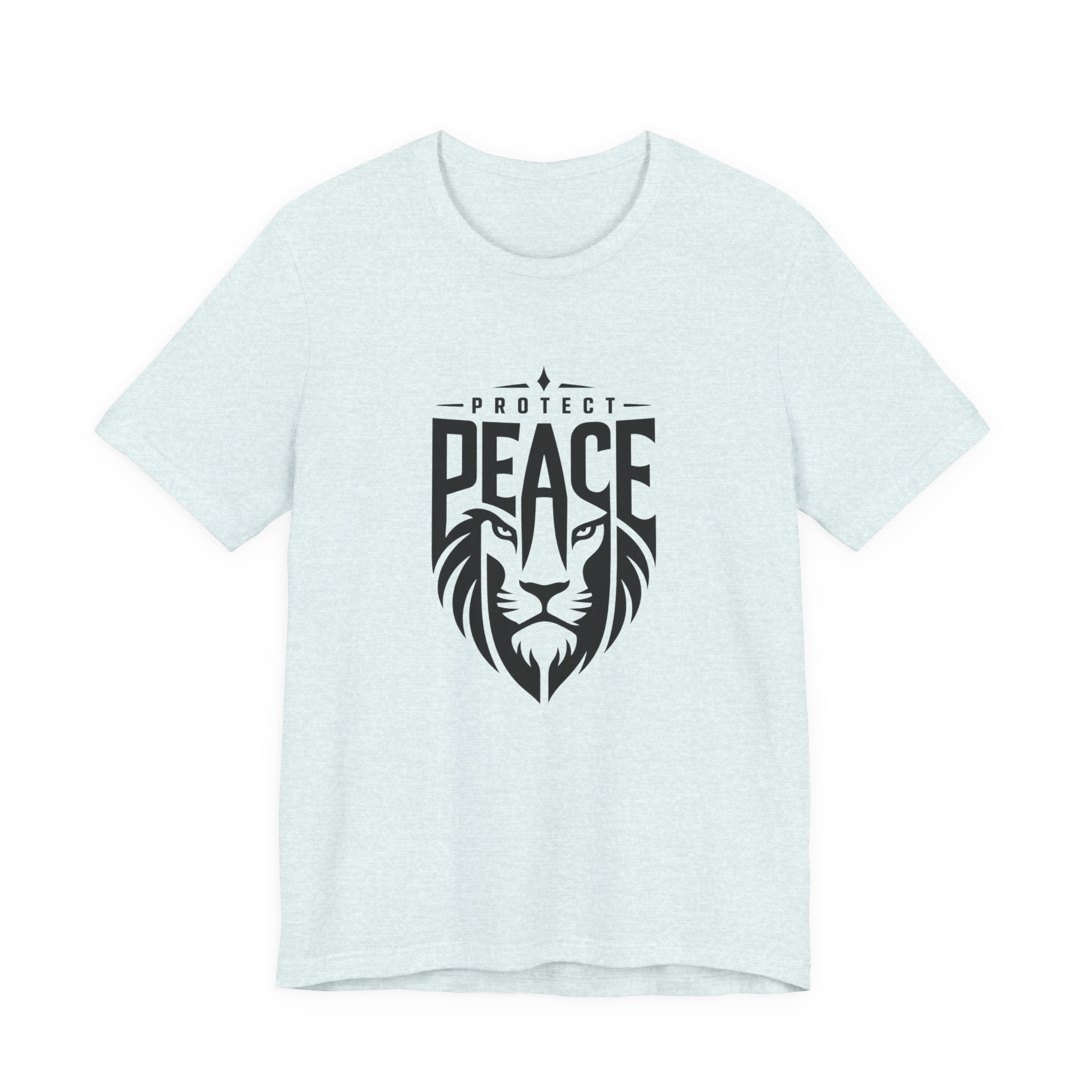 Protect Peace Lion T-Shirt — Graphic Tee with Lion Shield Design