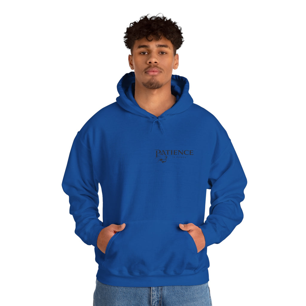 Patience Dove Hoodie — Minimal Inspirational Graphic Hooded Sweatshirt