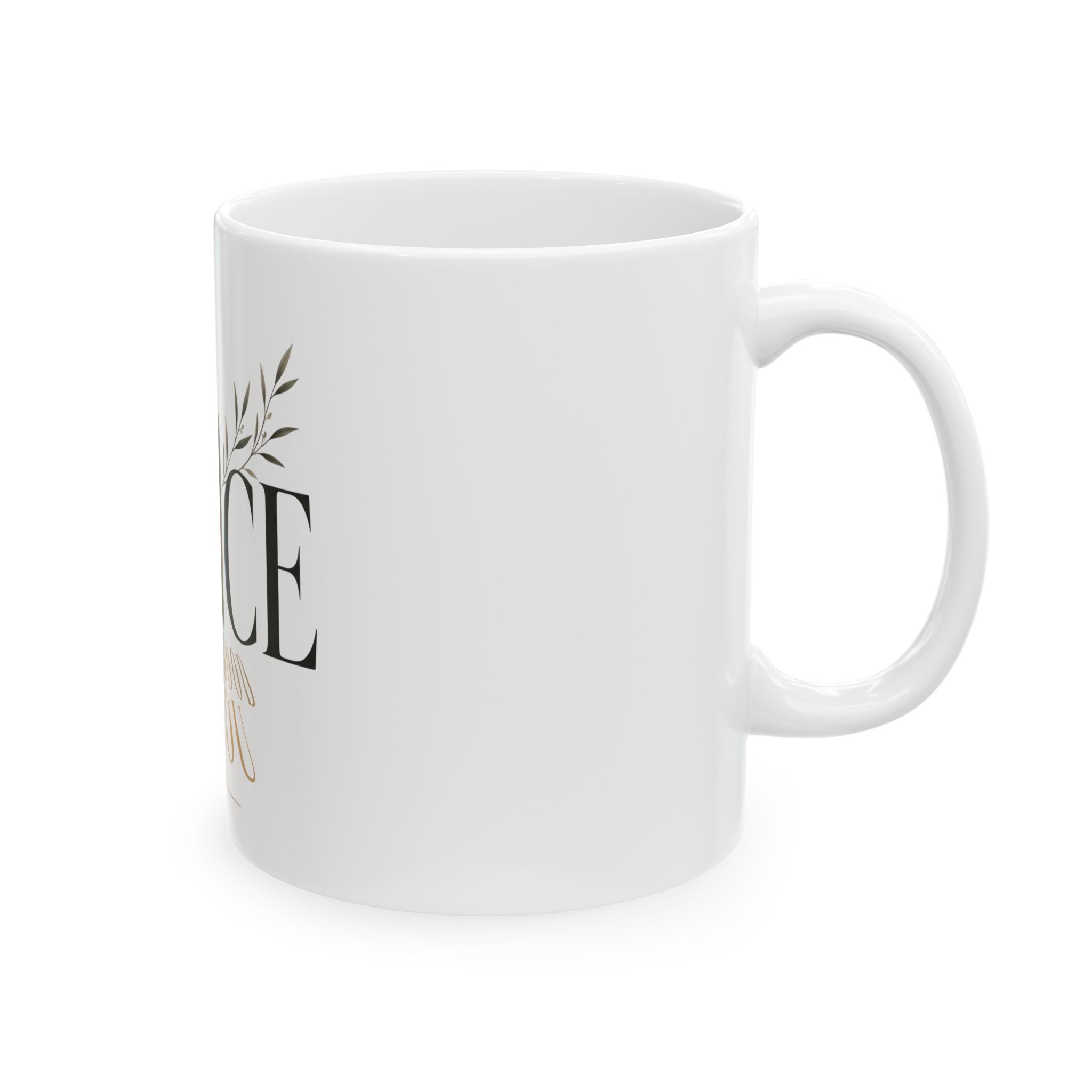 Peace Looks Good On You Ceramic Mug — Inspirational Holiday Coffee Cup (11oz/15oz)
