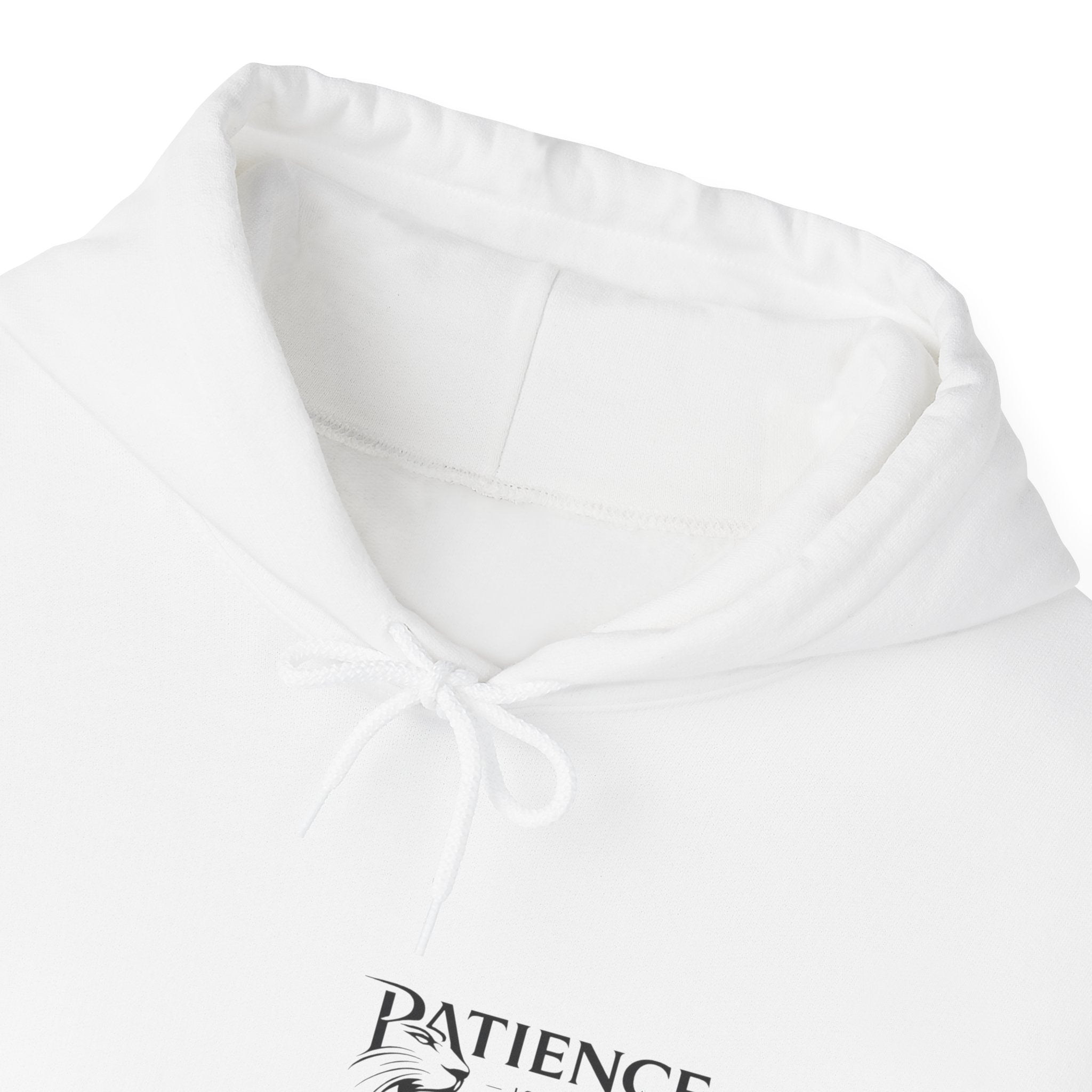 Patience Dove Hoodie — Minimal Inspirational Graphic Hooded Sweatshirt