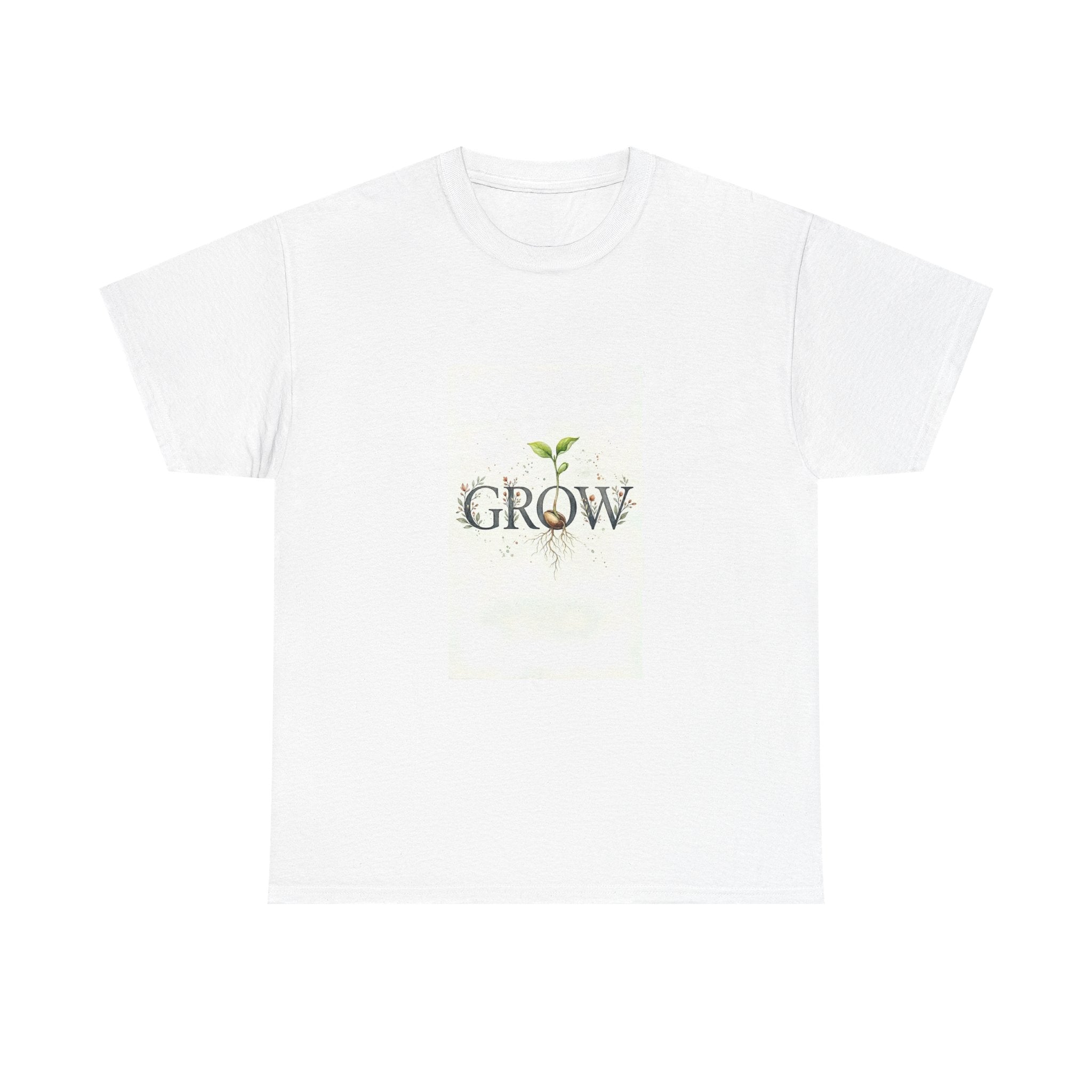 Grow Plant Tee — Botanical 'GROW' Sprout Graphic T-Shirt