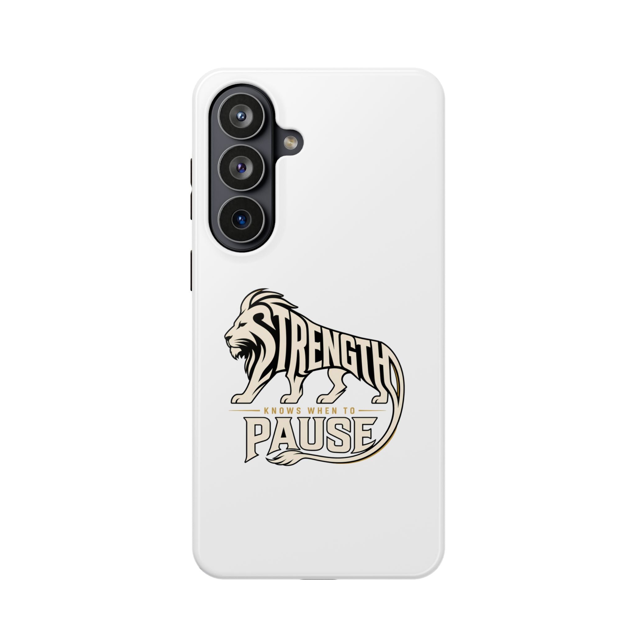 Phone Case — "Strength Shows When You Pause" Lion Graphic Magnetic Impact-Resistant Case