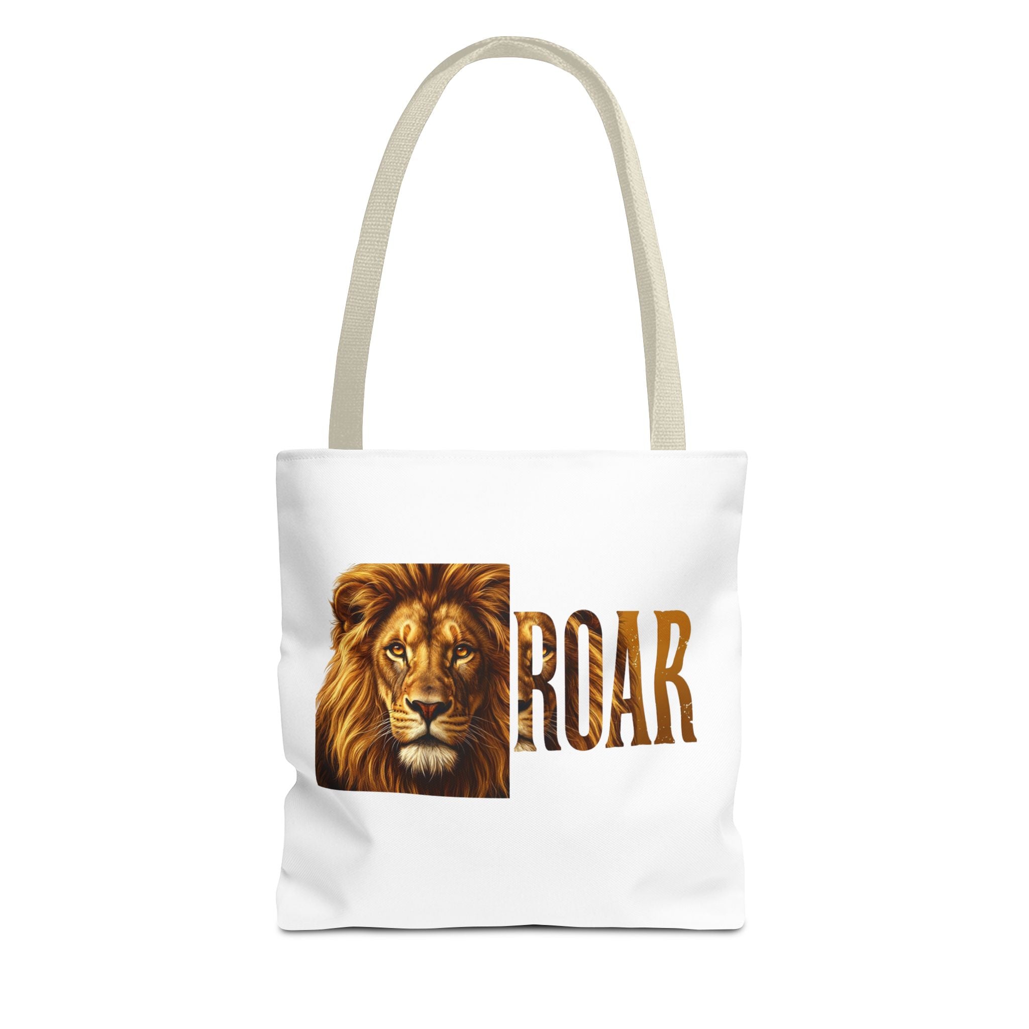 Lion 'ROAR' Graphic Tote Bag – Bold Wildlife Canvas Shopper