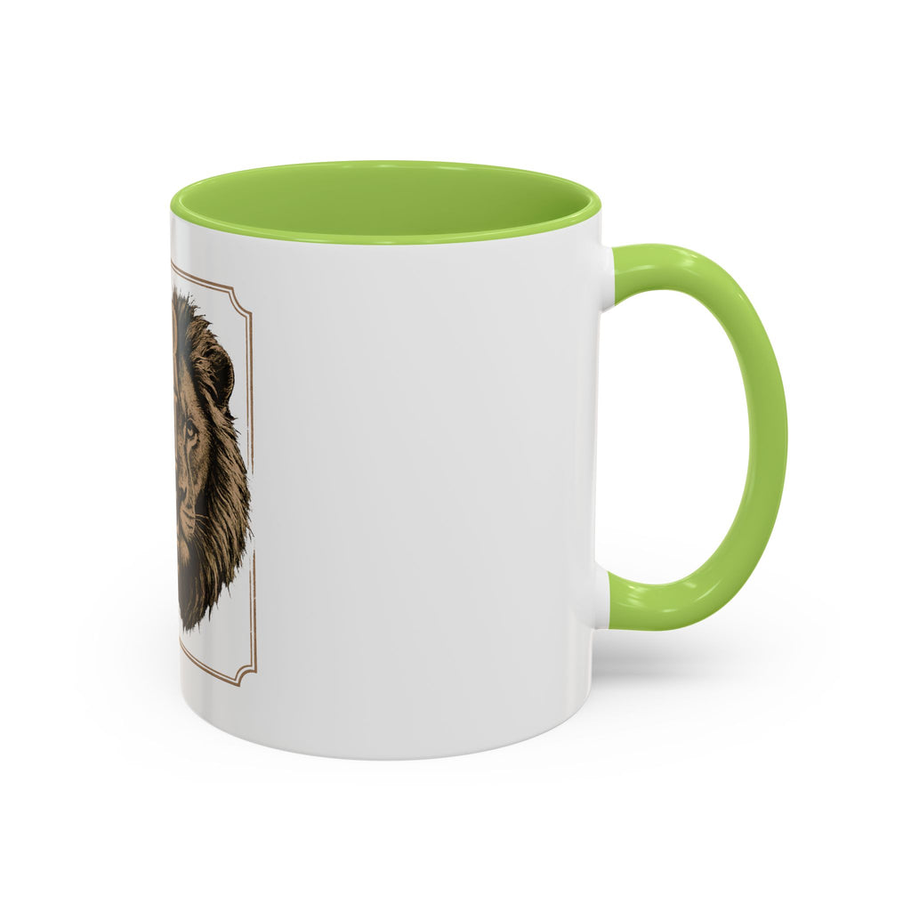 Lion 'Power Doesn't Prove Itself' Accent Coffee Mug — Motivational Animal Quote