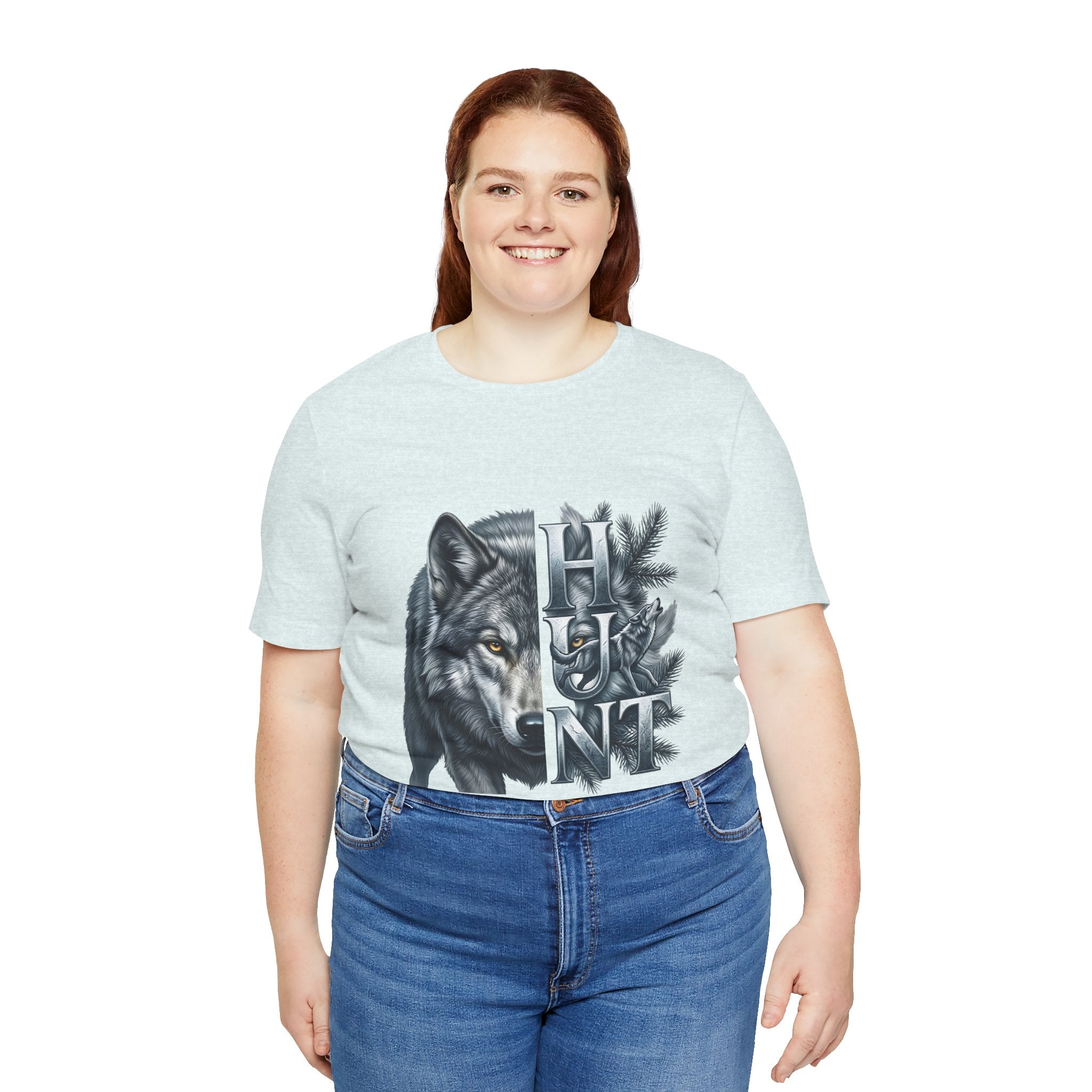 Wolf Elk Hunt T‑Shirt — Graphic Wildlife Hunting Tee