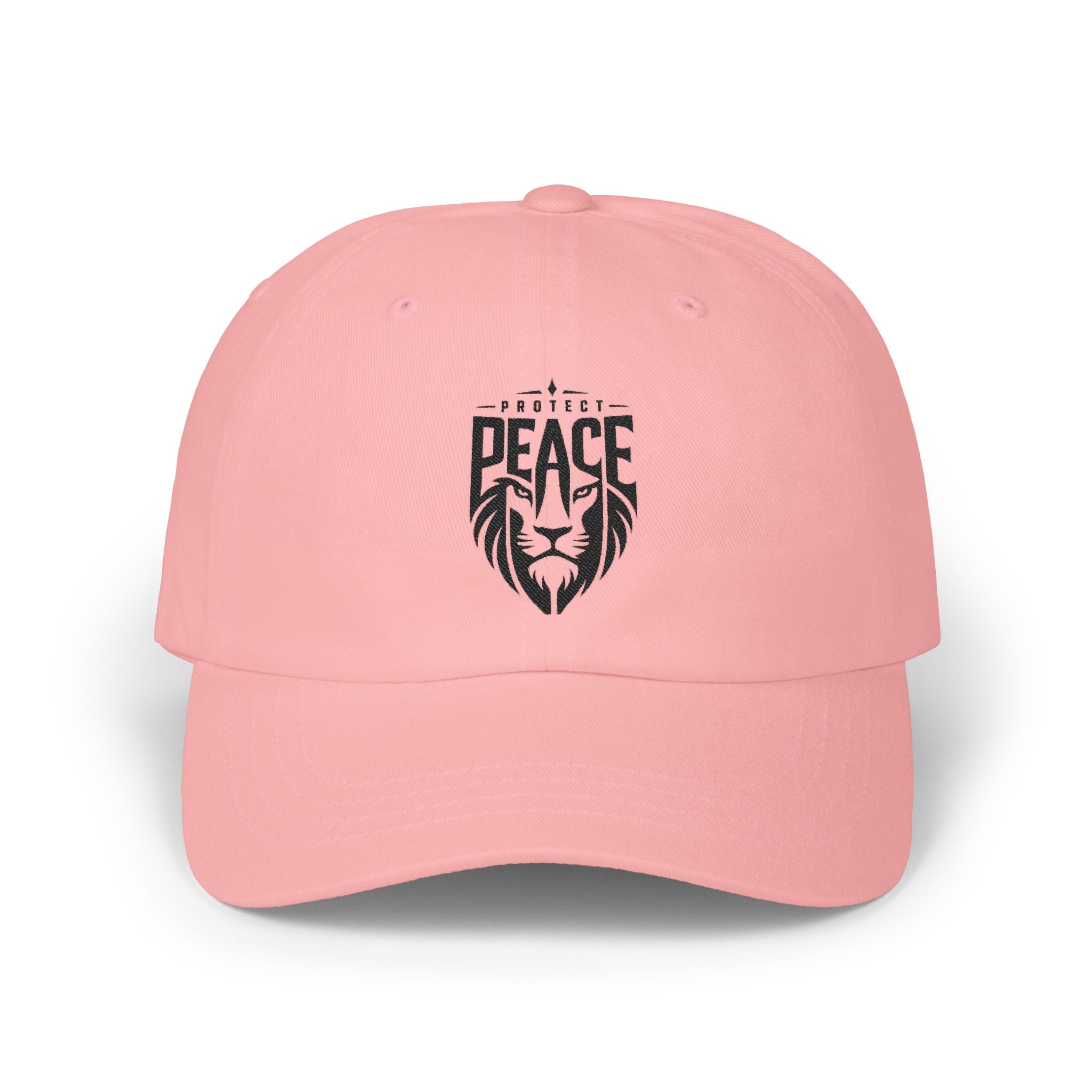 Dad Cap — Lion 'Peace' Shield Embroidered Baseball Hat