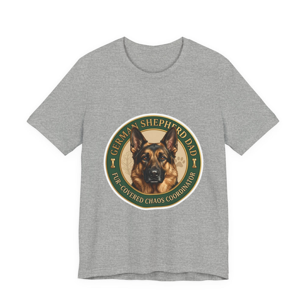 German Shepherd Dad T-Shirt — "Fur-Covered Chaos Coordinator" Dog Lover Tee
