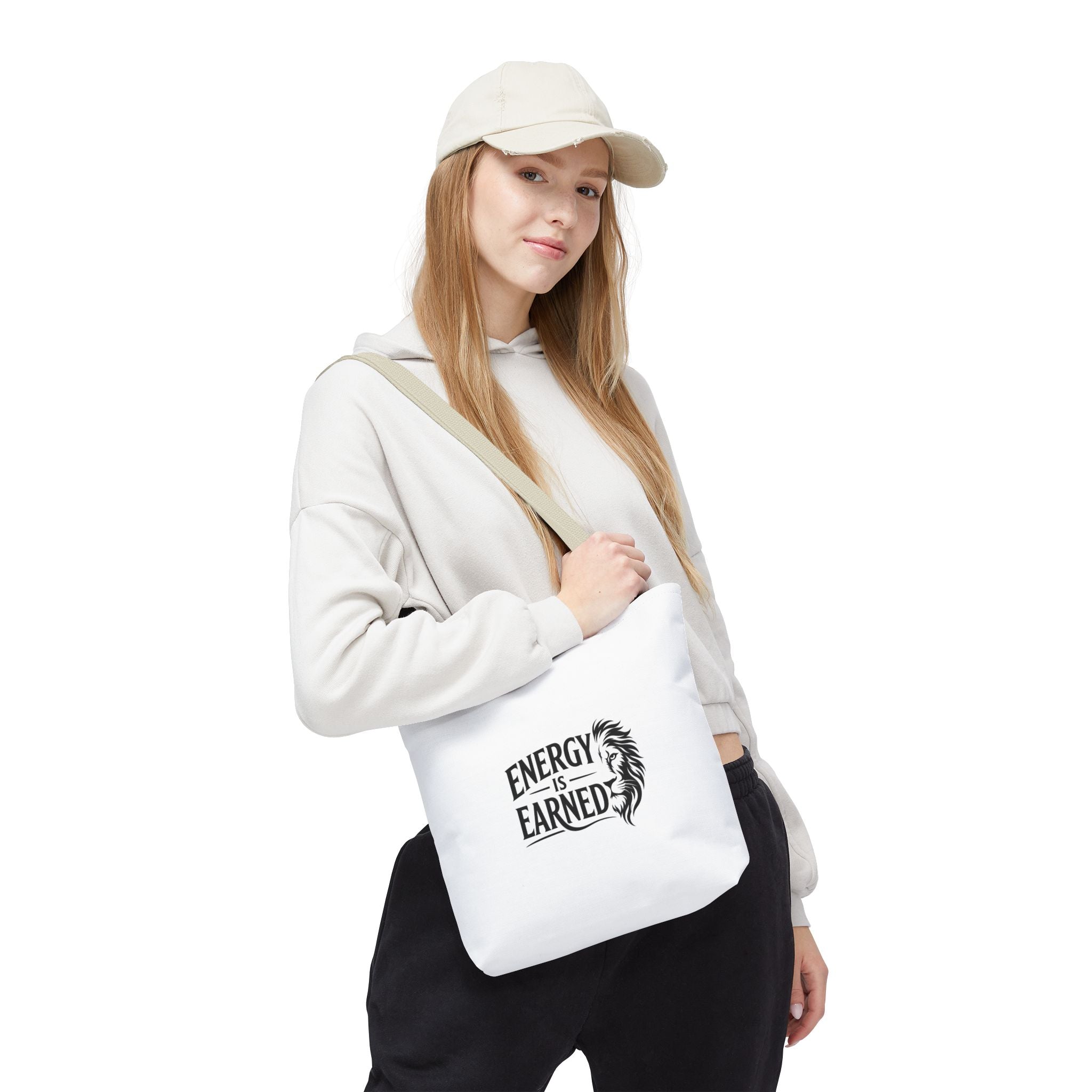 Energy Is Earned Tote Bag - Motivational Gym & Fitness Canvas Tote