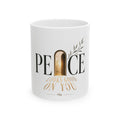 Peace Looks Good On You Ceramic Mug — Inspirational Holiday Coffee Cup (11oz/15oz)