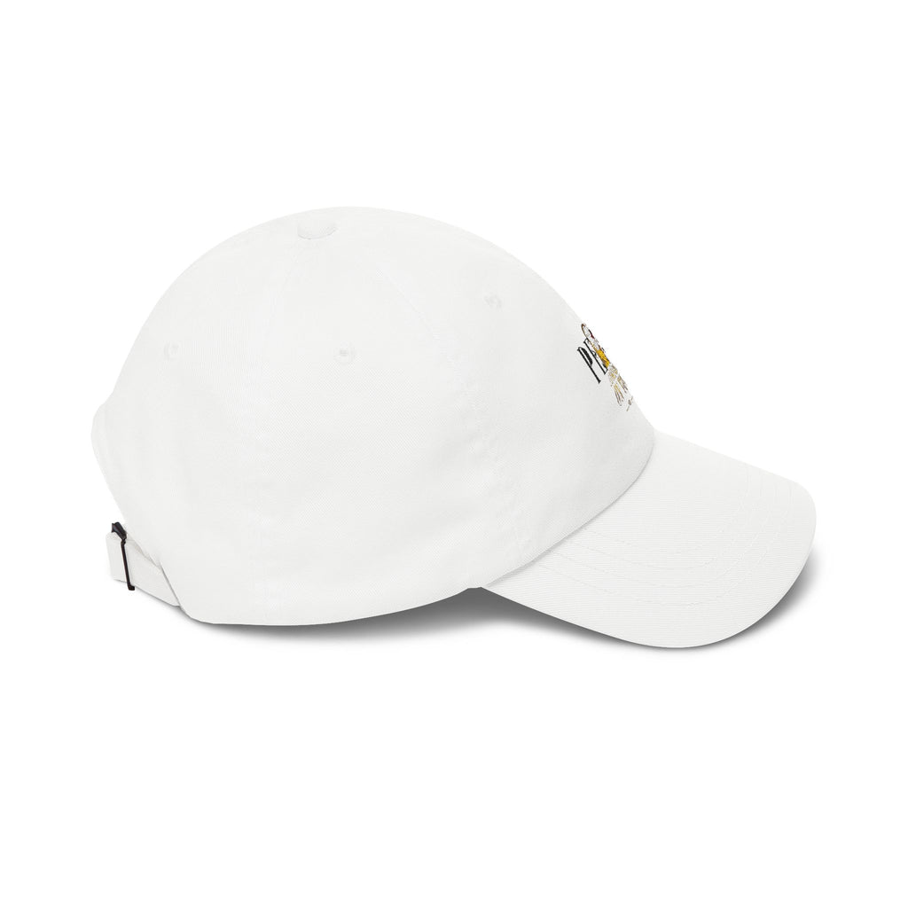 Peace Sunrise Dad Cap – Minimalist White Embroidered Hat