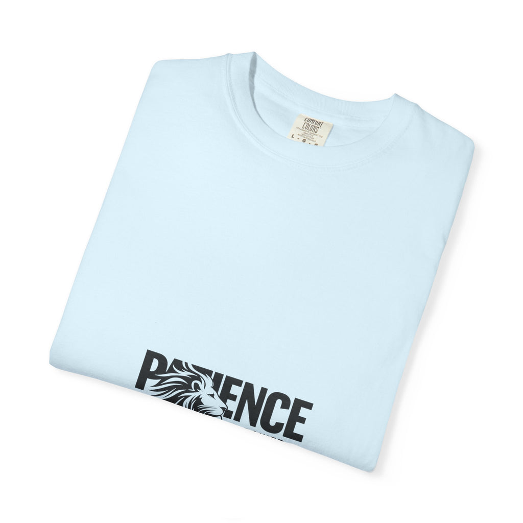 Patience Is Power T‑Shirt — Lion Graphic Inspirational Tee