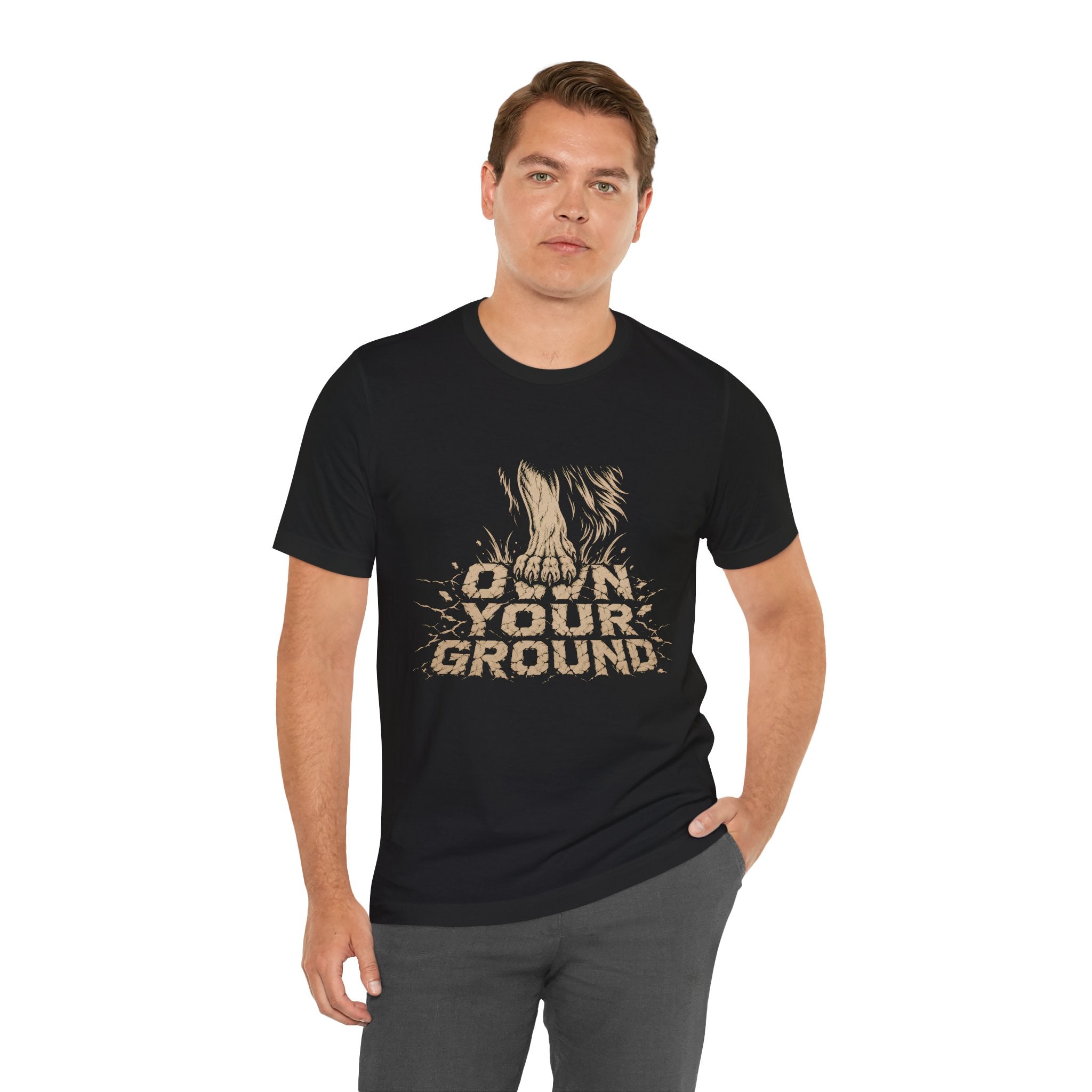 T‑Shirt — Own Your Ground Graphic Tee (Boot Print Design)