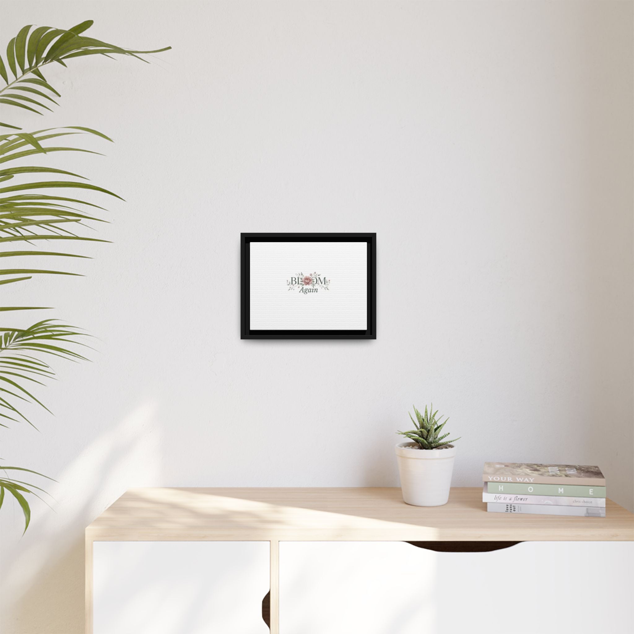 Bless Me Again Floral Matte Canvas Print, Framed Wall Art