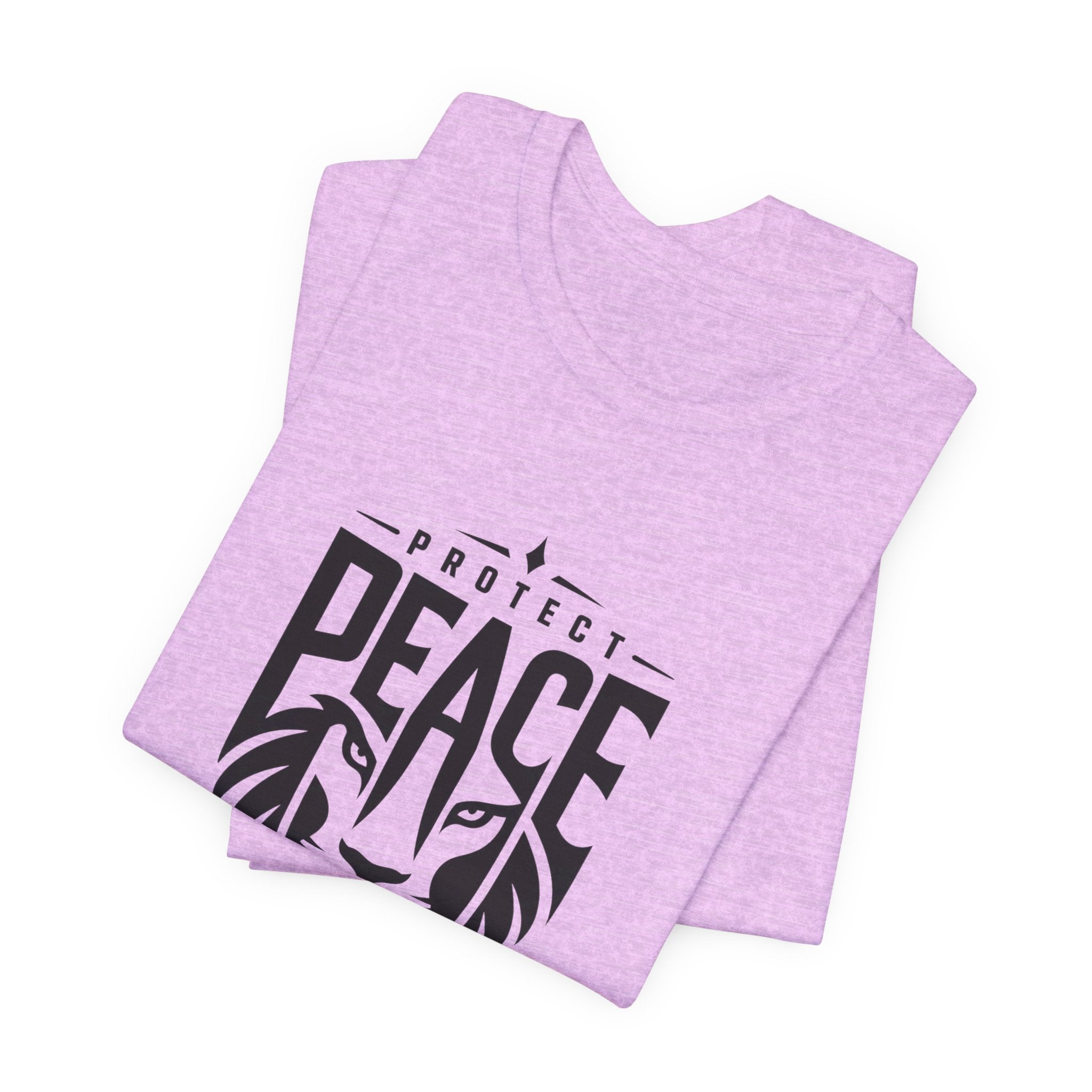 Protect Peace Lion T-Shirt — Graphic Tee with Lion Shield Design