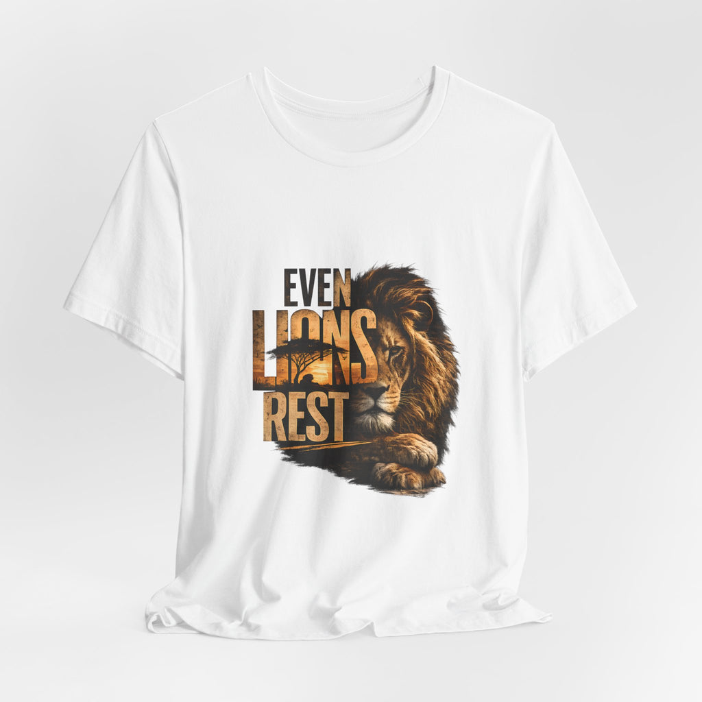 Even Lions Rest T-Shirt — Relaxed Lion Graphic Tee