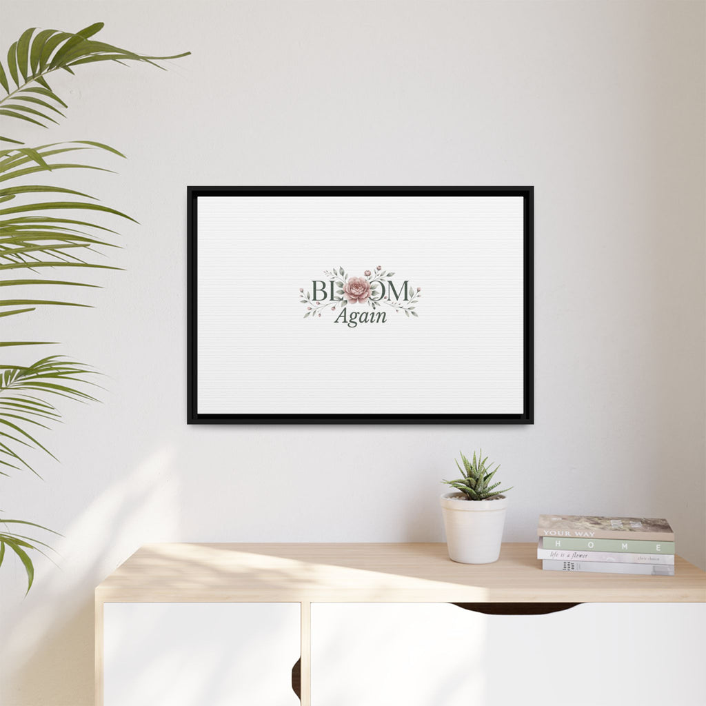 Bless Me Again Floral Matte Canvas Print, Framed Wall Art