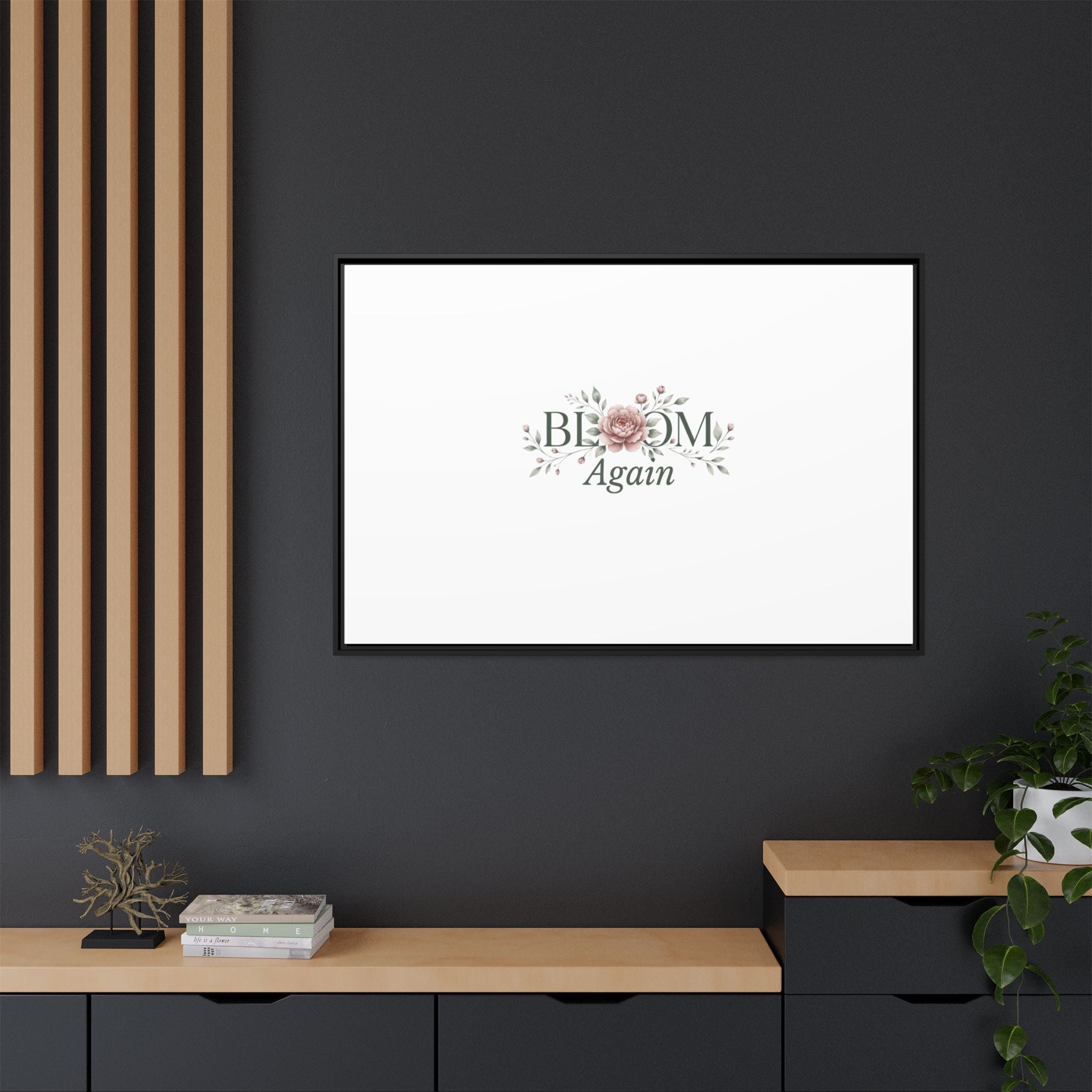 Bless Me Again Floral Matte Canvas Print, Framed Wall Art