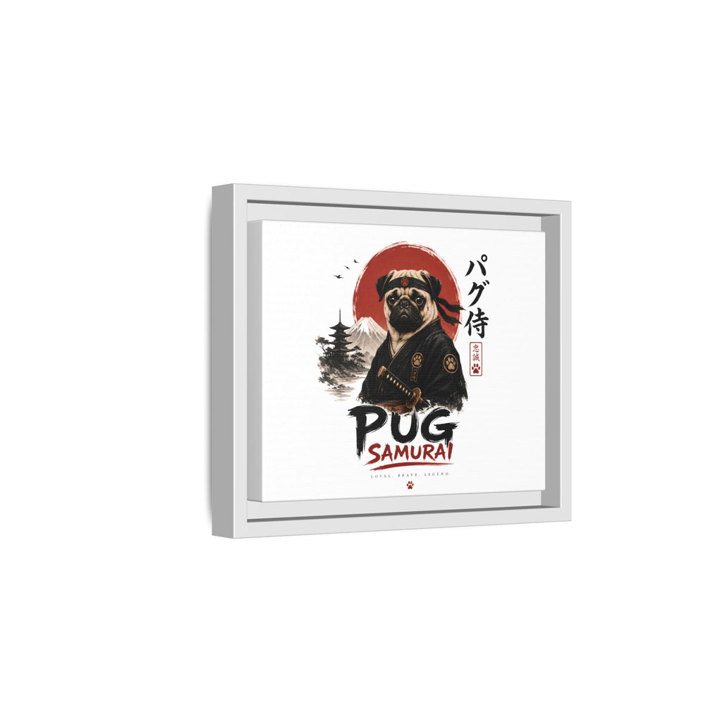 Pug Samurai Canvas Print — Framed Matte Wall Art