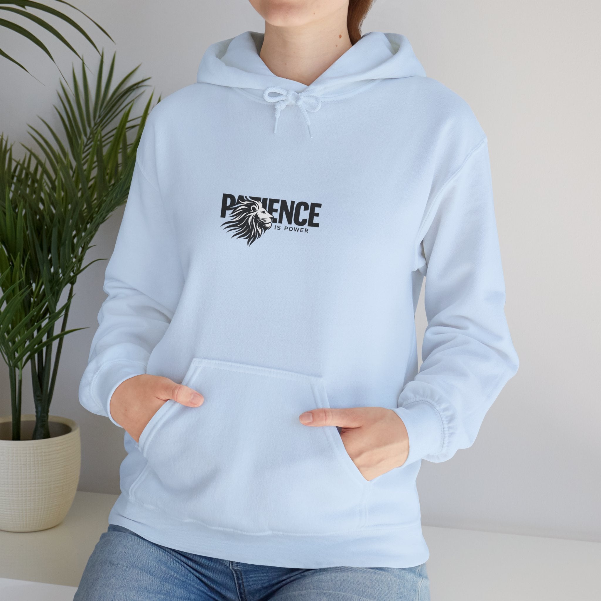 Patience Floral Hoodie — Minimalist Inspirational Graphic Sweatshirt