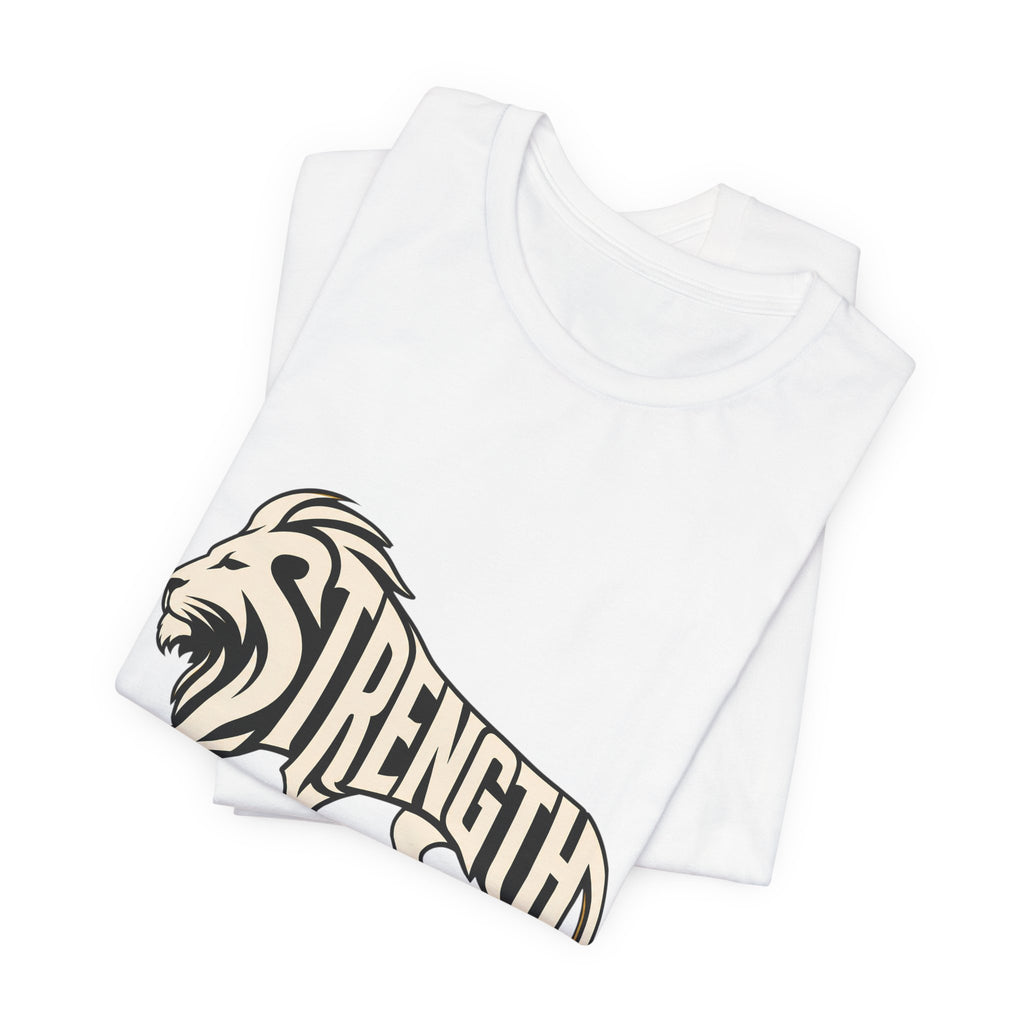 Strength In Pause T-Shirt — Lion Graphic Motivational Tee