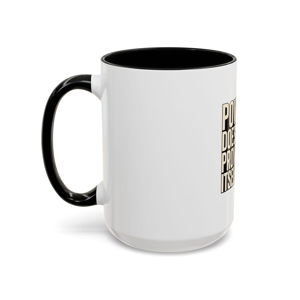 Power Doesn't Prove Itself Lion Coffee Mug — Motivational Accent Mug (11/15 oz)