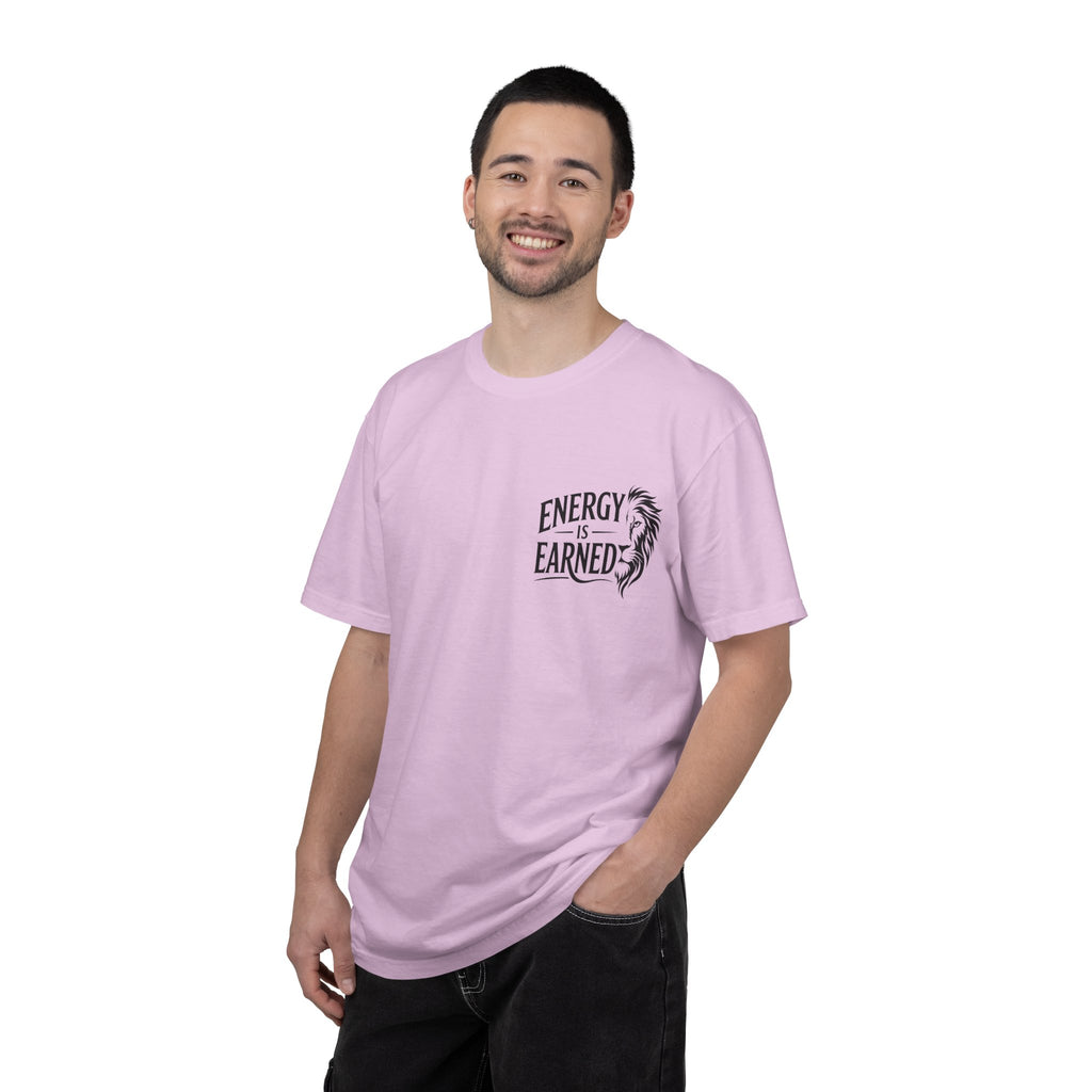 Energy Is Earned T-Shirt — Motivational Fitness Tee