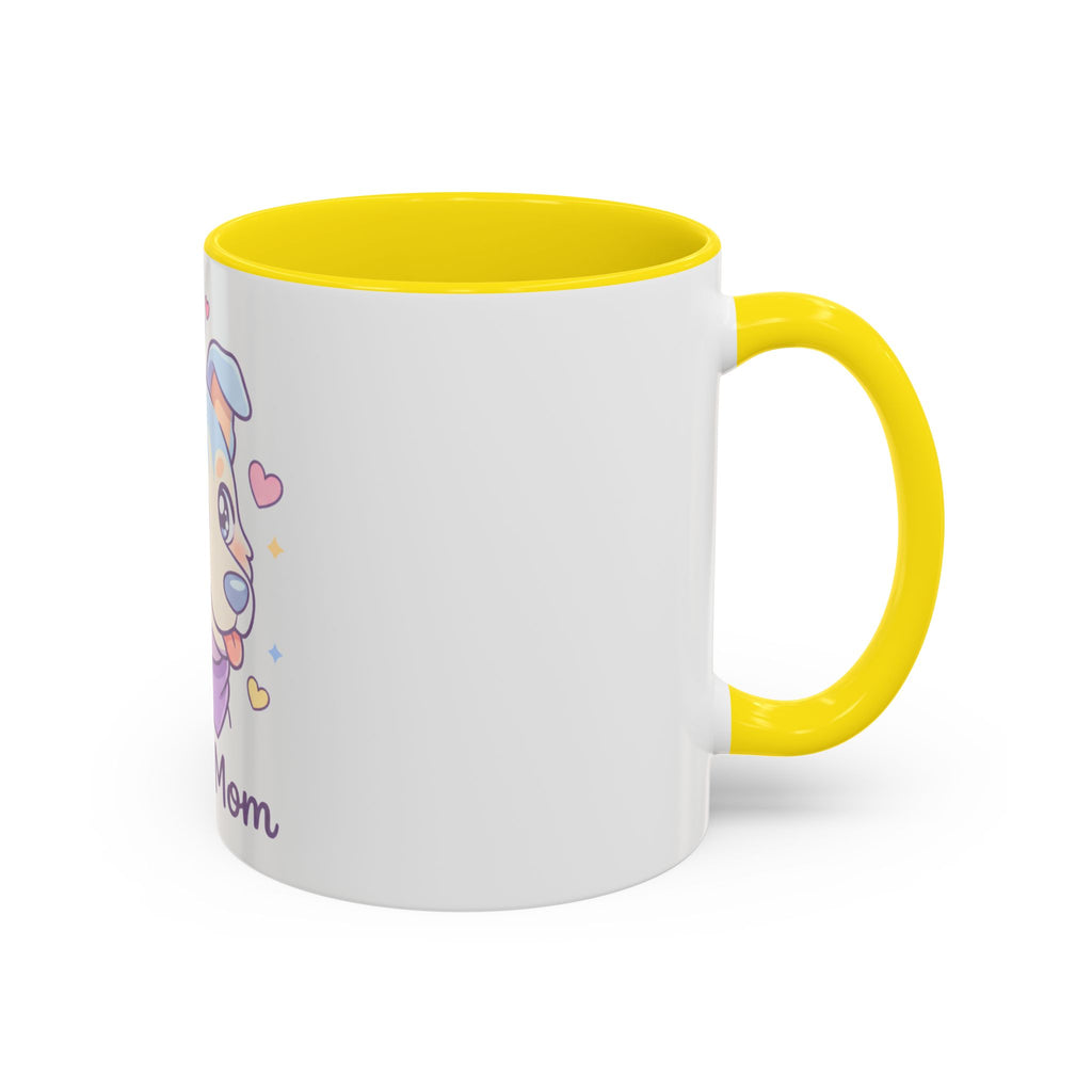 Husky Mom Accent Coffee Mug — Cute Pastel Husky Mother Dog Design (11/15oz)