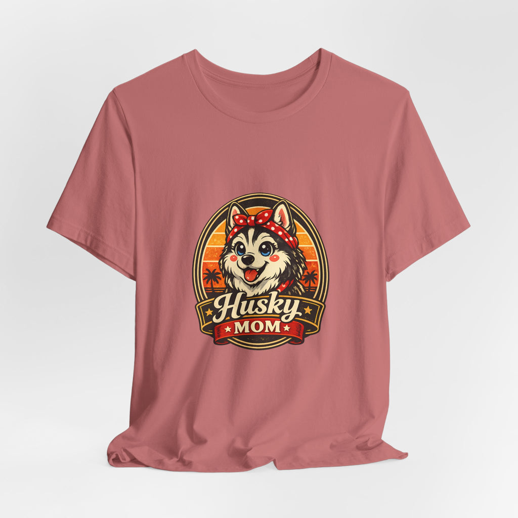 Husky Mom T‑Shirt — Retro Husky Pet Mom Tee