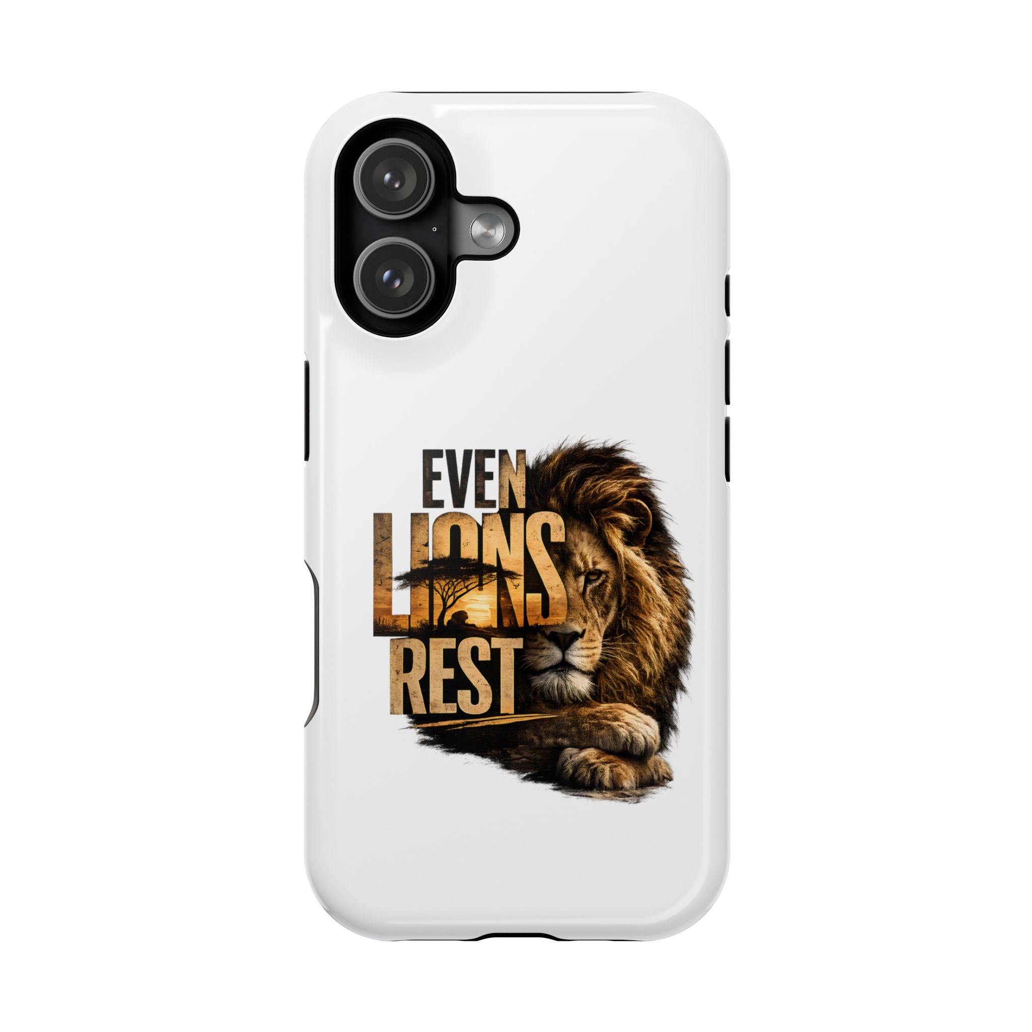 Lion 'Even Lions Rest' Magnetic Impact-Resistant Phone Case