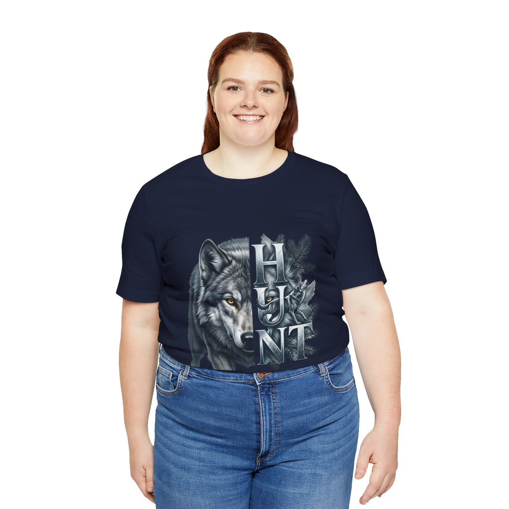 Wolf Elk Hunt T‑Shirt — Graphic Wildlife Hunting Tee