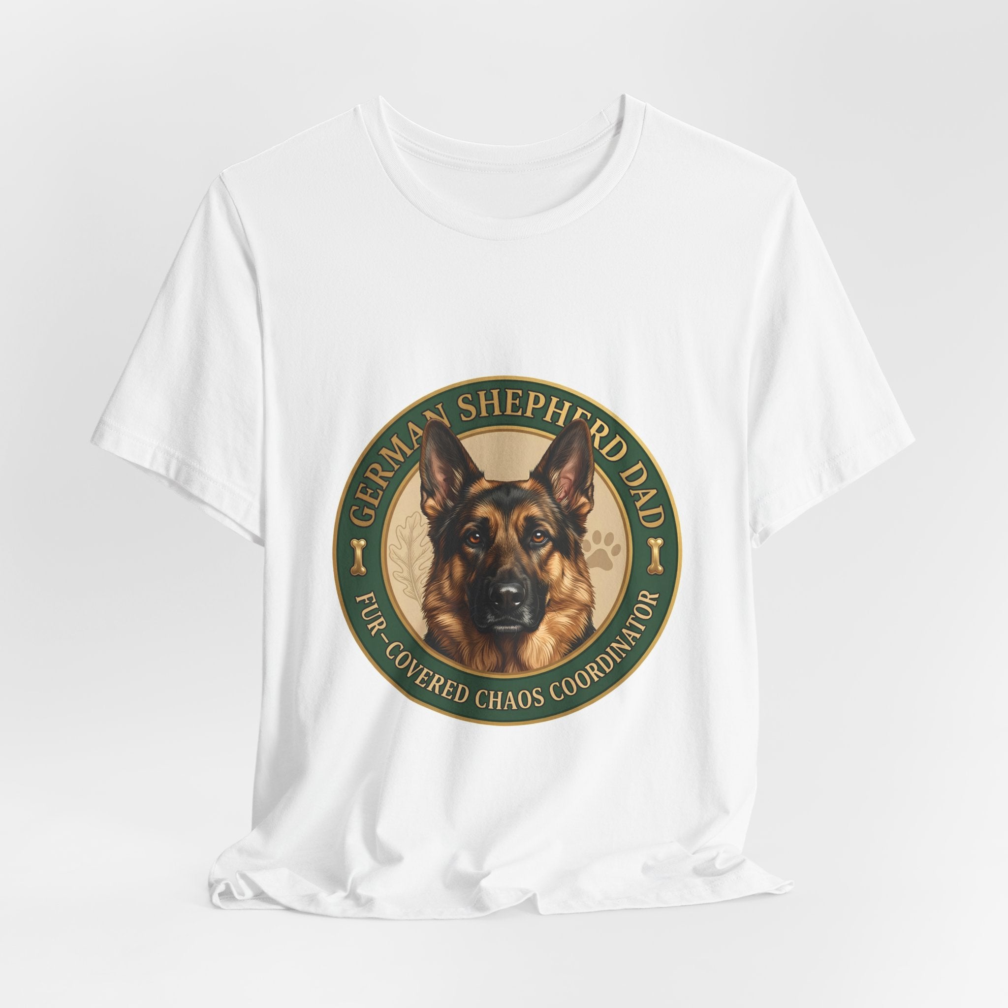 German Shepherd Dad T-Shirt — "Fur-Covered Chaos Coordinator" Dog Lover Tee