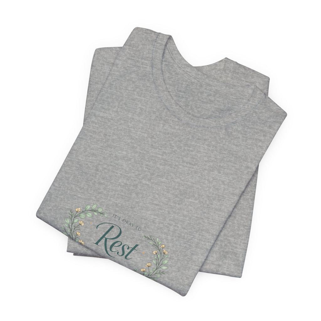 Rest Floral Tee — Relaxation White Short Sleeve Shirt