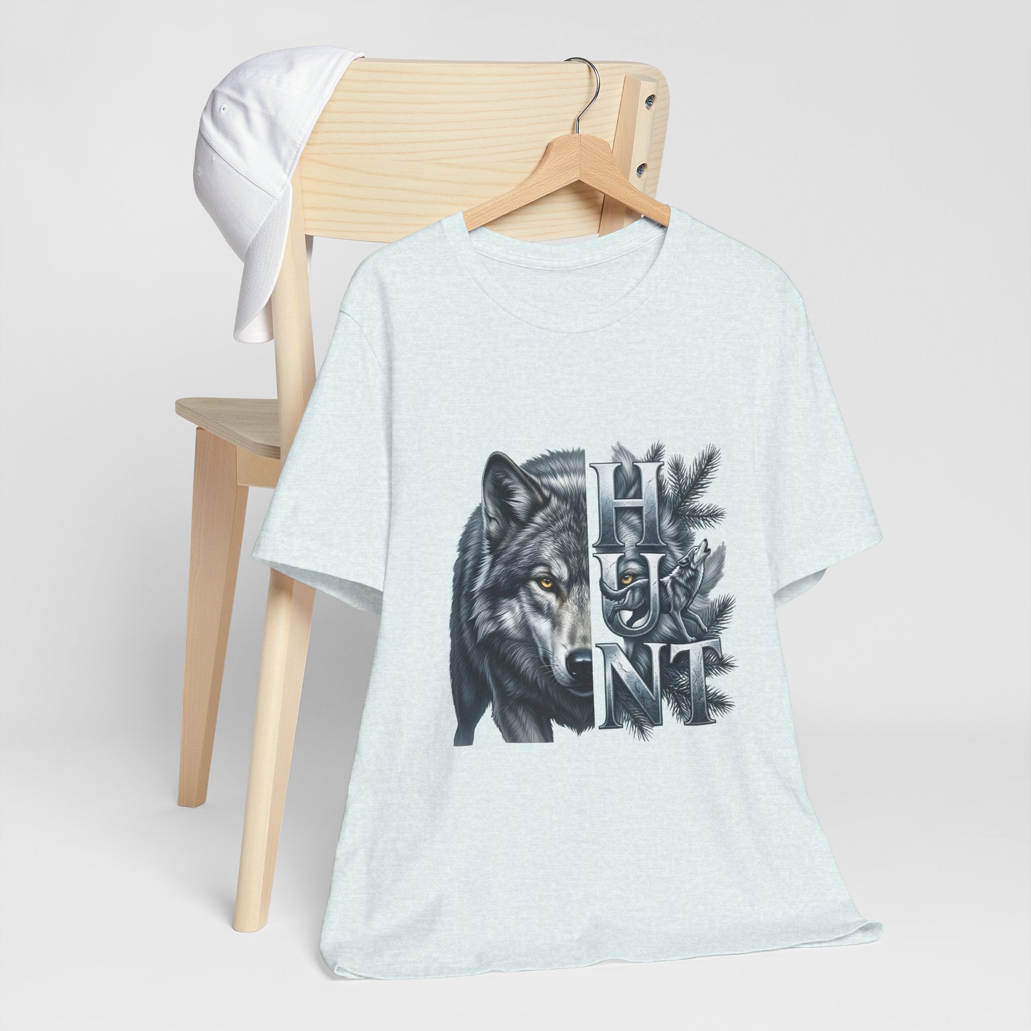 Wolf Elk Hunt T‑Shirt — Graphic Wildlife Hunting Tee