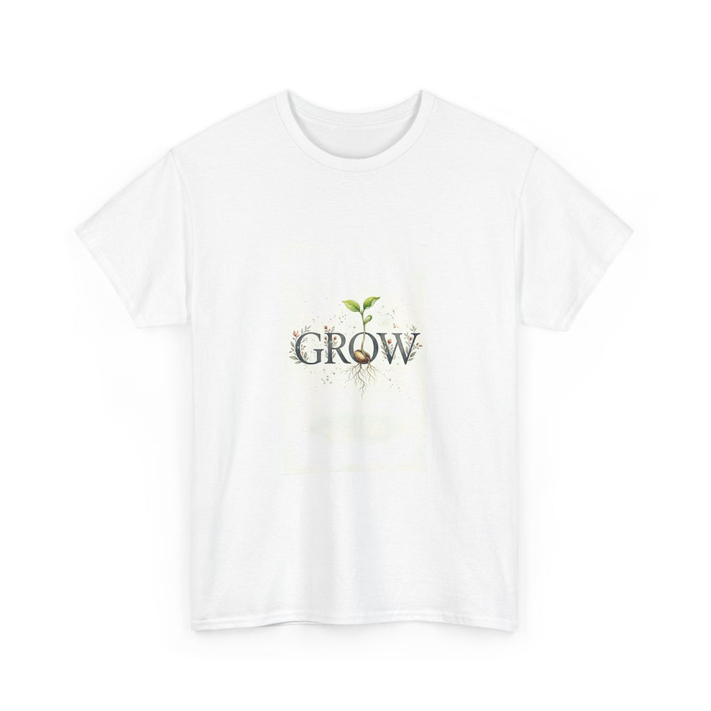 Grow Plant Tee — Botanical 'GROW' Sprout Graphic T-Shirt