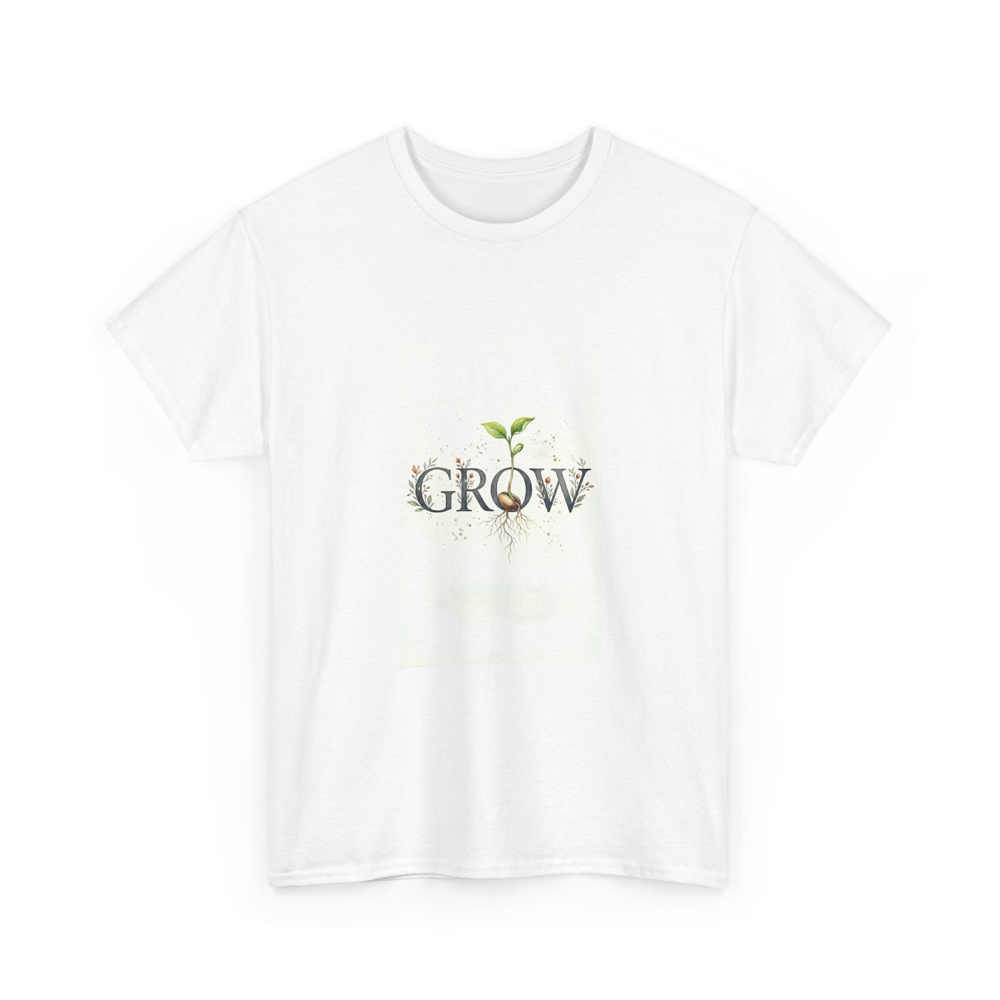 Grow Plant Tee — Botanical 'GROW' Sprout Graphic T-Shirt