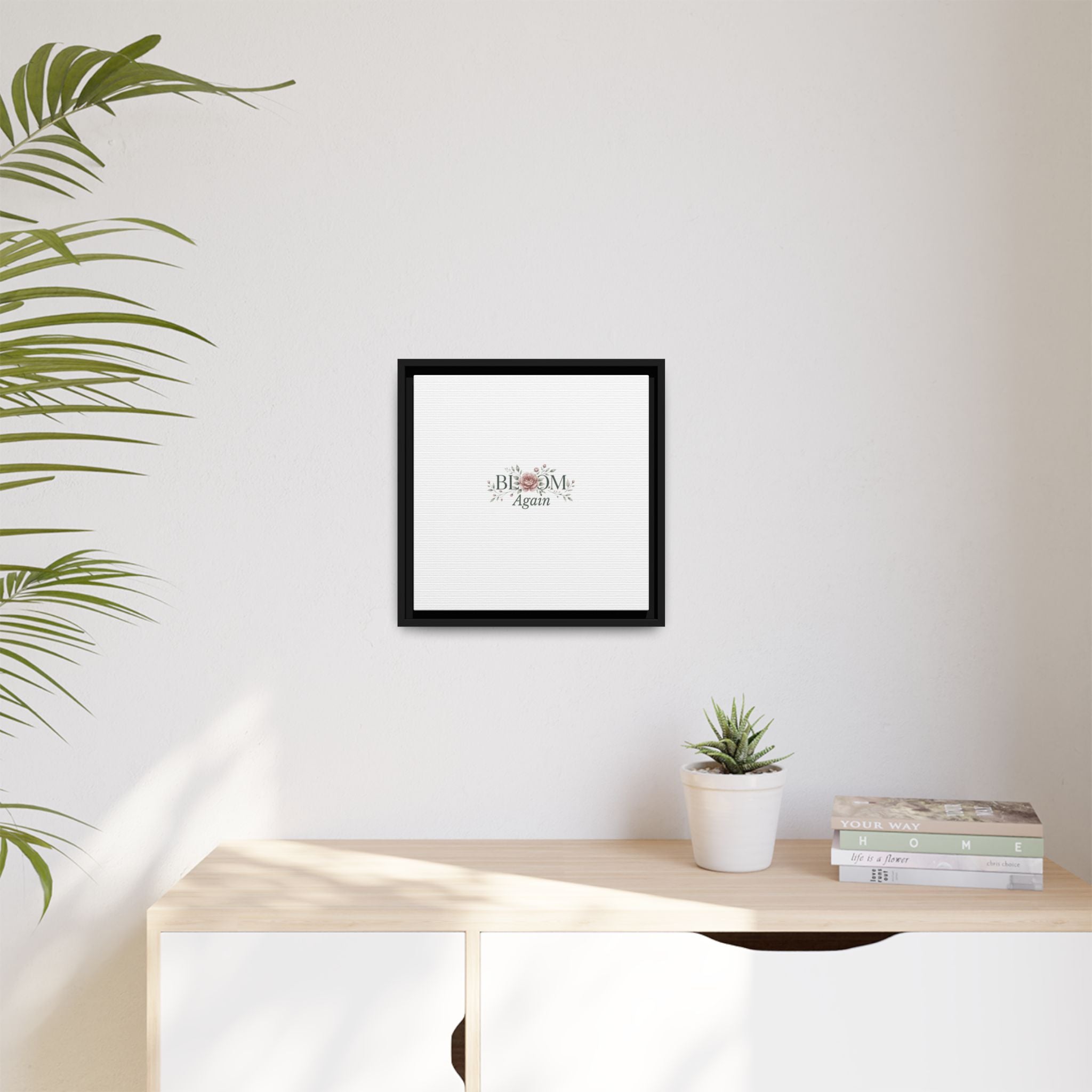 Bless Me Again Floral Matte Canvas Print, Framed Wall Art