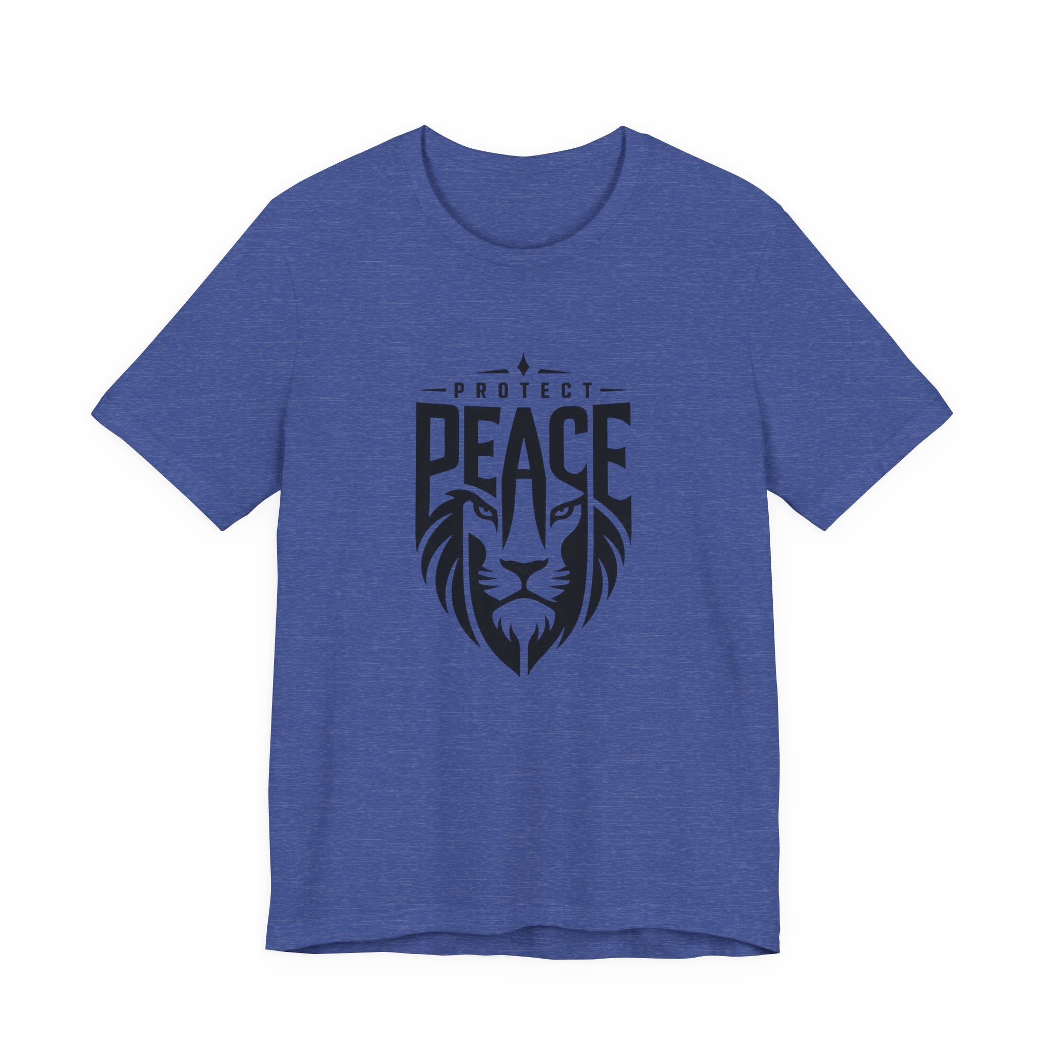 Protect Peace Lion T-Shirt — Graphic Tee with Lion Shield Design