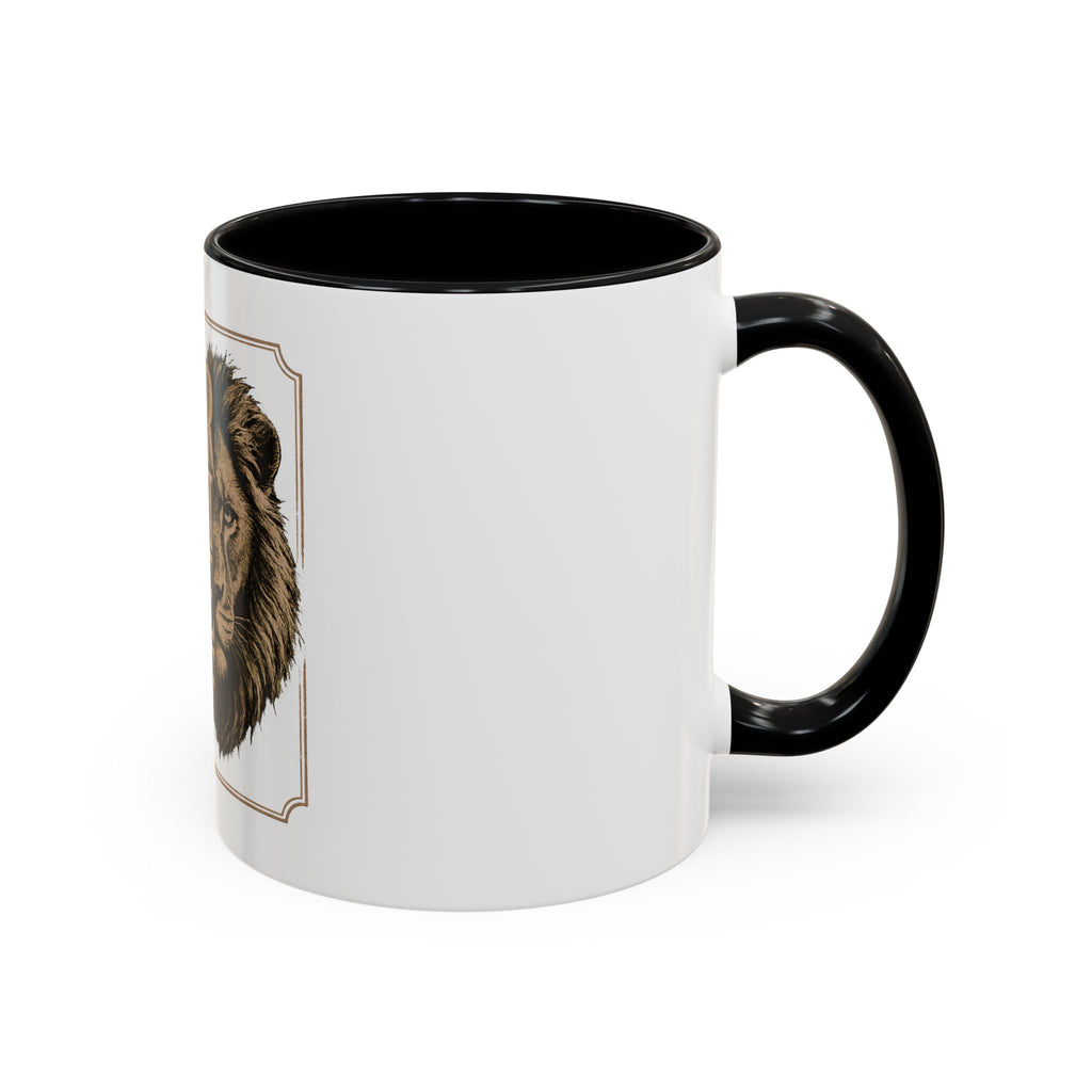 Lion 'Power Doesn't Prove Itself' Accent Coffee Mug — Motivational Animal Quote
