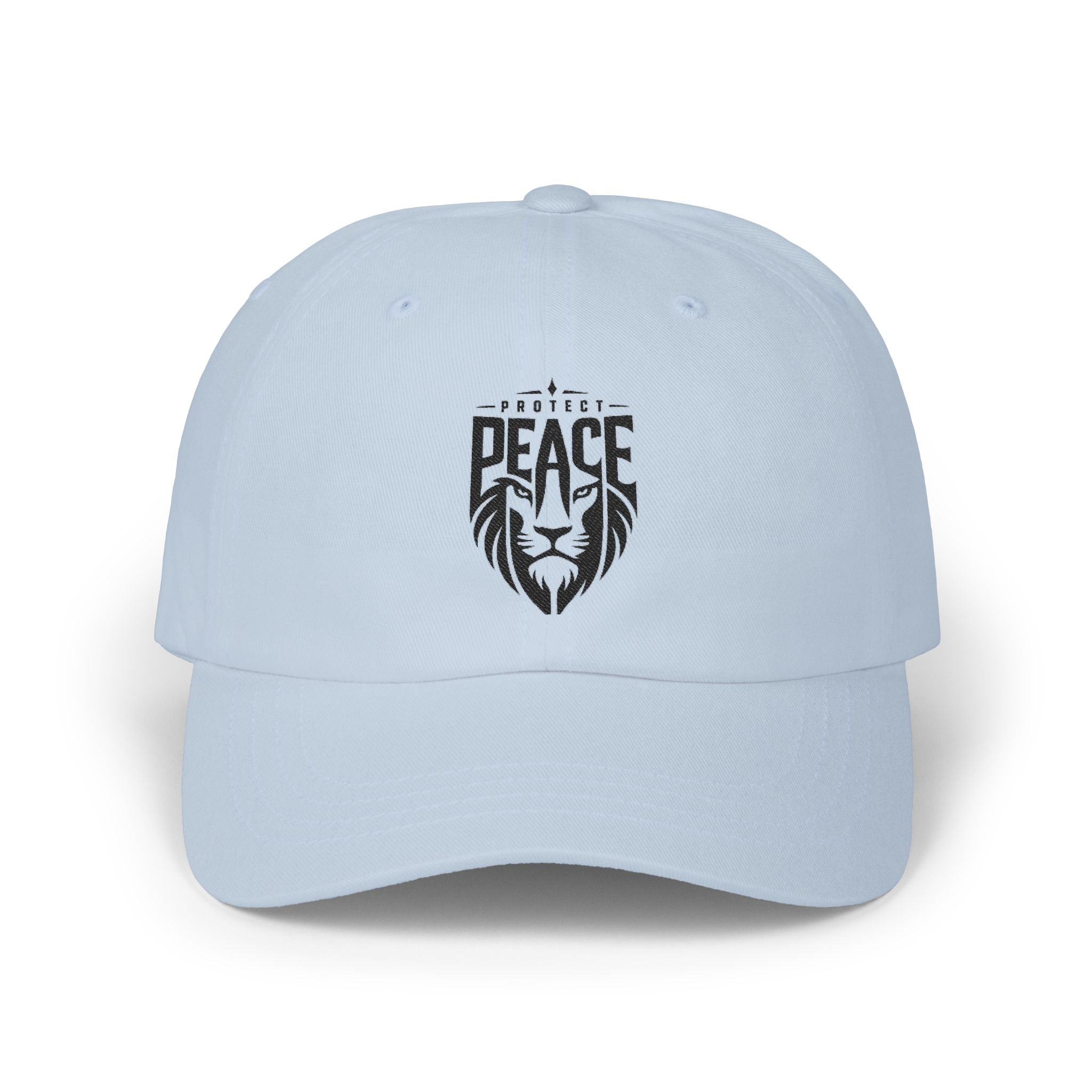 Dad Cap — Lion 'Peace' Shield Embroidered Baseball Hat