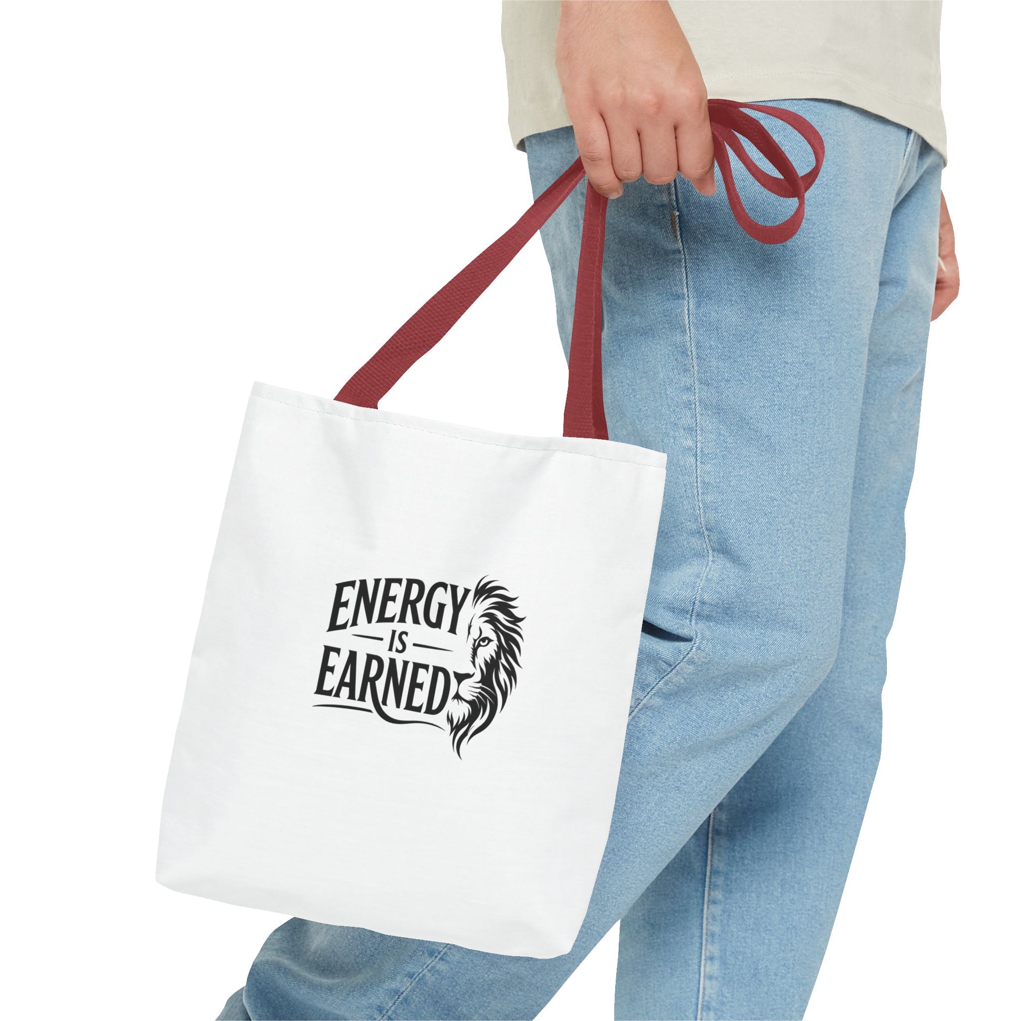 Energy Is Earned Tote Bag - Motivational Gym & Fitness Canvas Tote