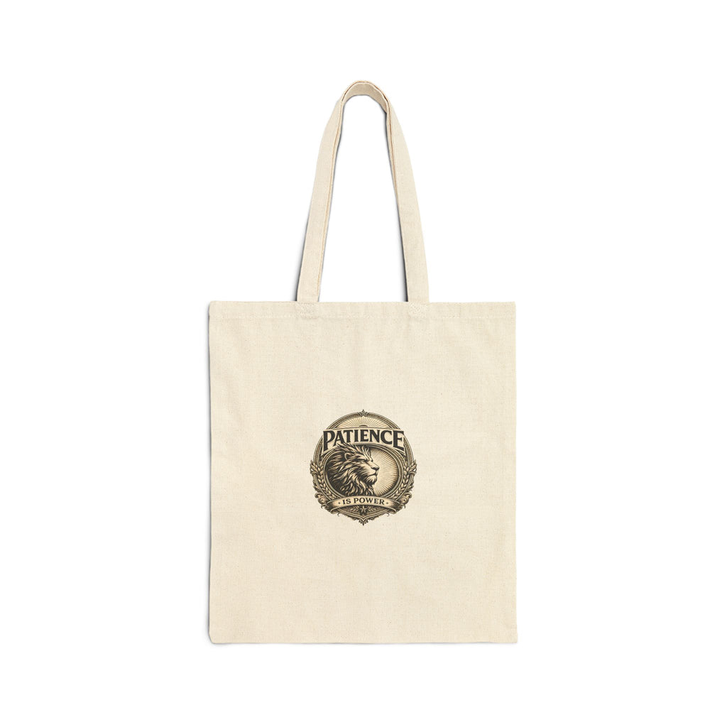 Tote Bag — Vintage 'Patience' Botanical Emblem Canvas Tote