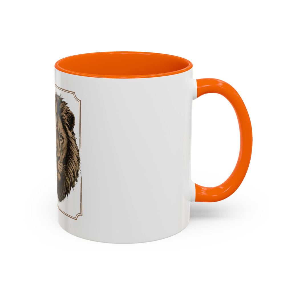Lion 'Power Doesn't Prove Itself' Accent Coffee Mug — Motivational Animal Quote