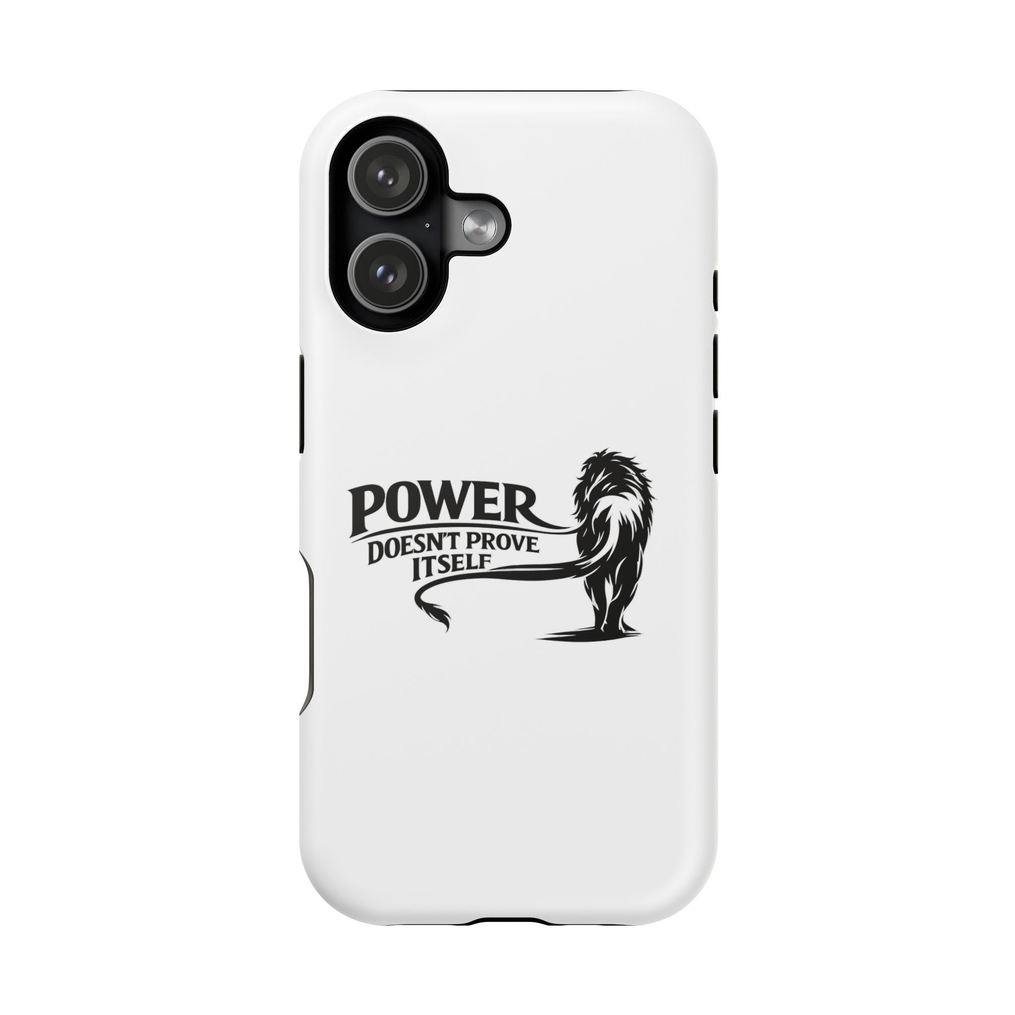 Magnetic Impact-Resistant Phone Case — "Power Doesn't Prove Itself" Lion Design